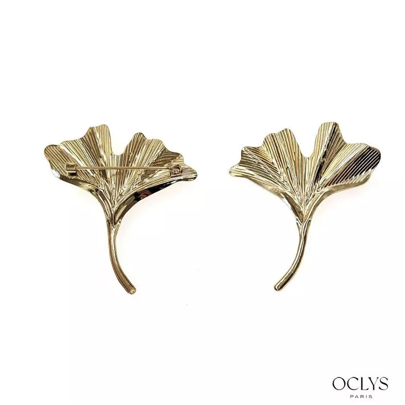 Broche ginko « Saki » - dorée