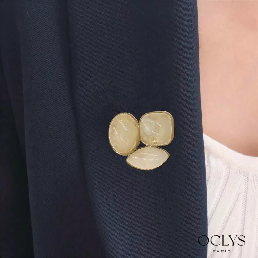 Broche « Riovi » - Écru