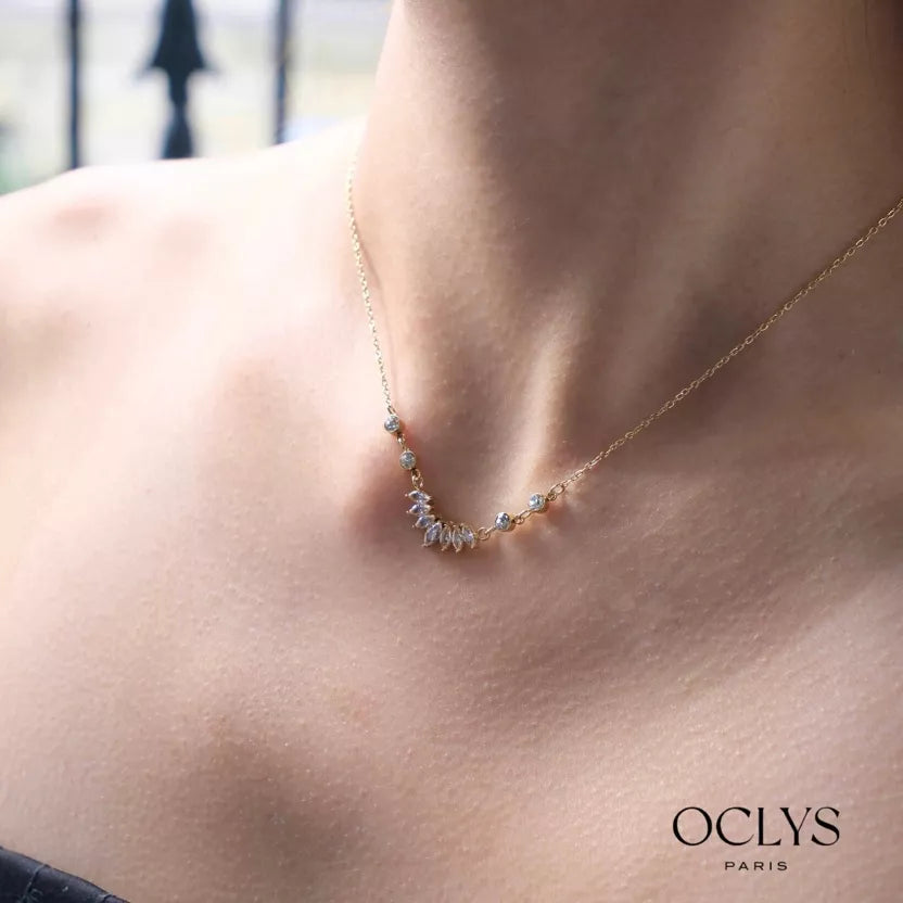 Collier « Aria » - strass blanc brillant