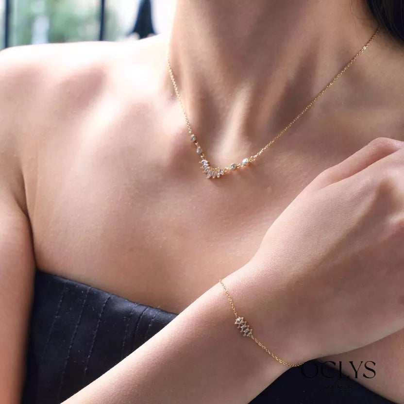 Collier « Aria » - strass blanc brillant