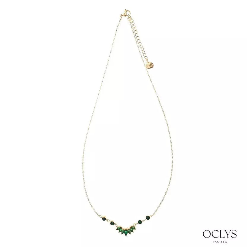 Collier « Aria » - strass vert brillant
