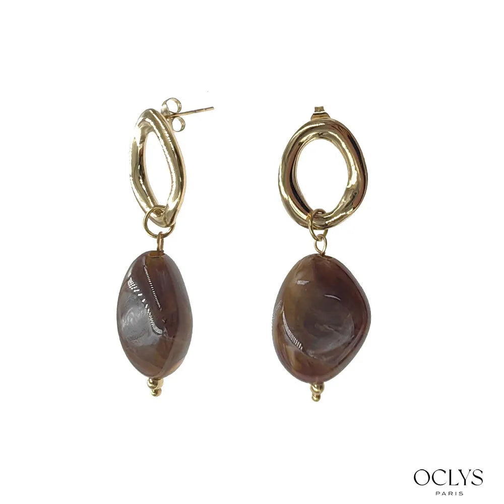 Boucles d’oreilles Ella - rouge ou marron