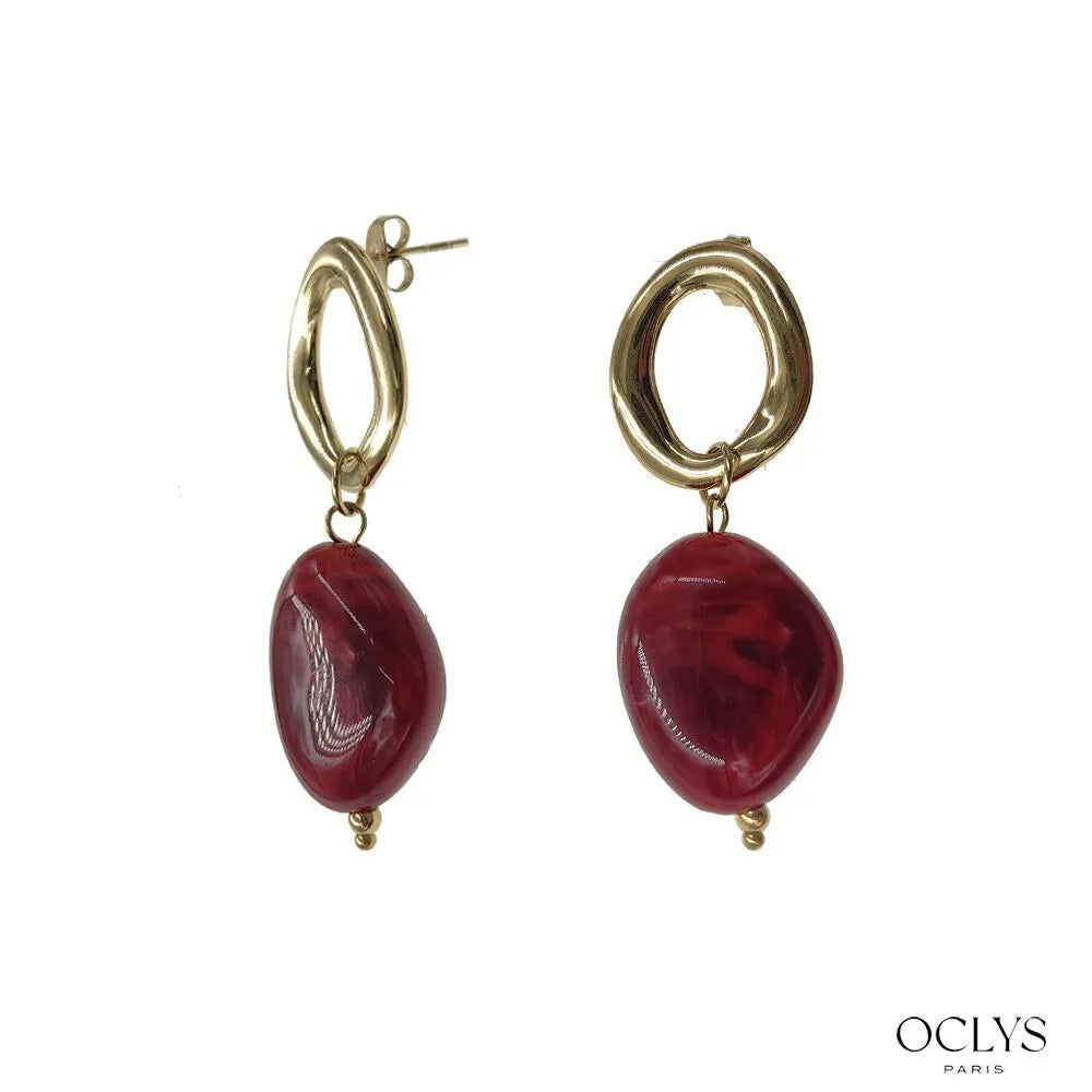 Boucles d’oreilles Ella - rouge ou marron
