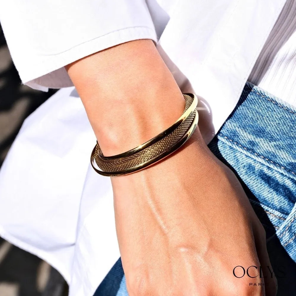 Bracelet jonc Cenia - doré ou argenté