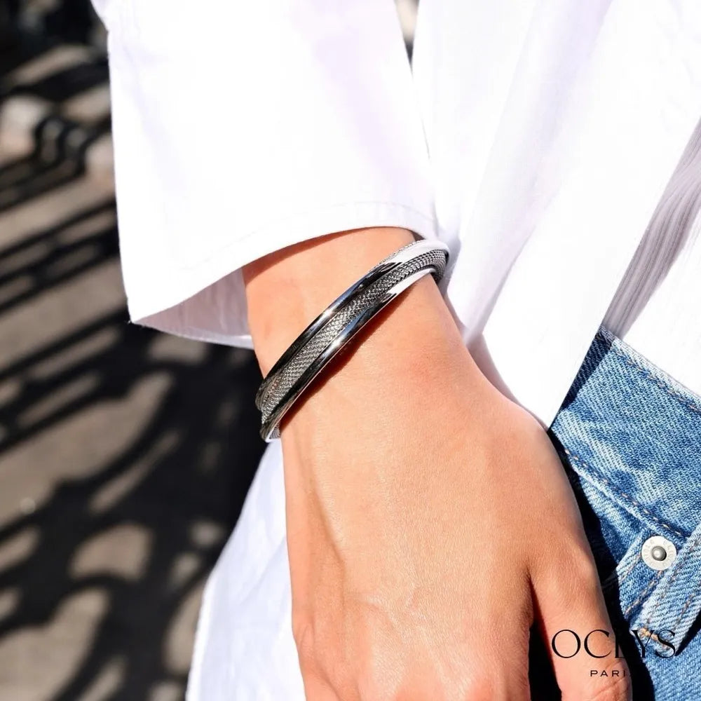Bracelet jonc Cenia - doré ou argenté