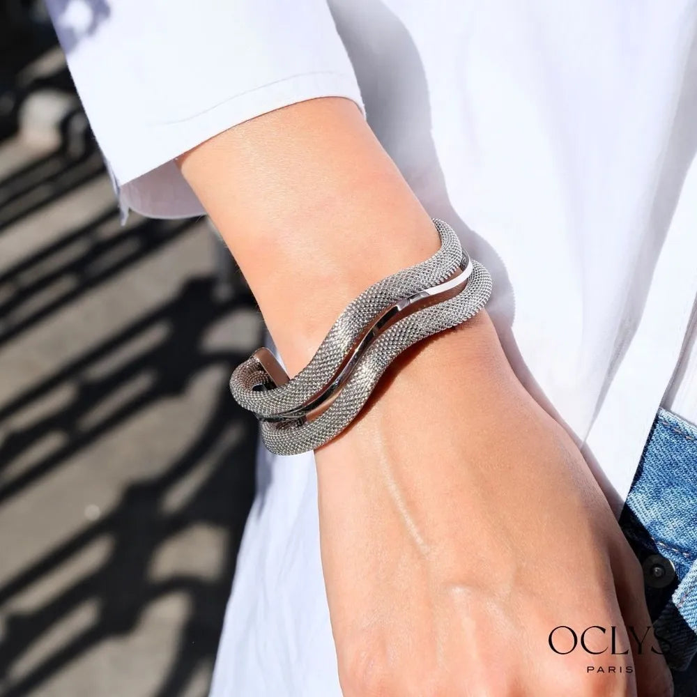 Bracelet jonc Nilia - doré ou argenté
