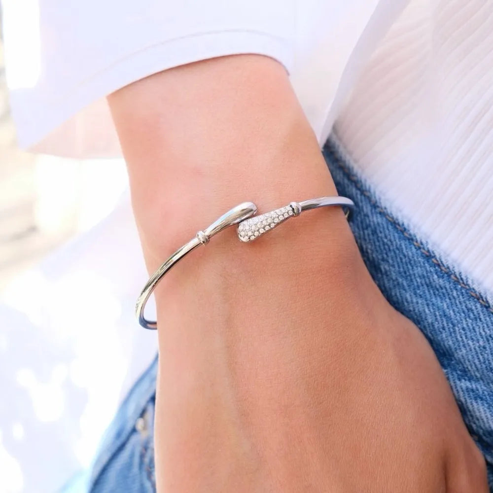 Bracelet jonc Mena - argenté