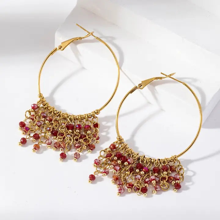 Boucles d’oreilles créoles Clarisse - plusieurs couleurs disponibles