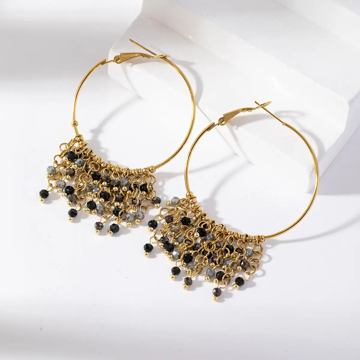 Boucles d’oreilles créoles Clarisse - plusieurs couleurs disponibles