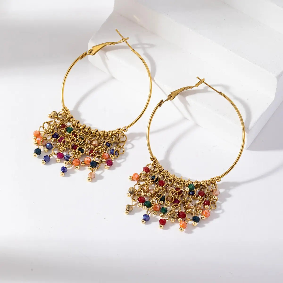Boucles d’oreilles créoles Clarisse - plusieurs couleurs disponibles