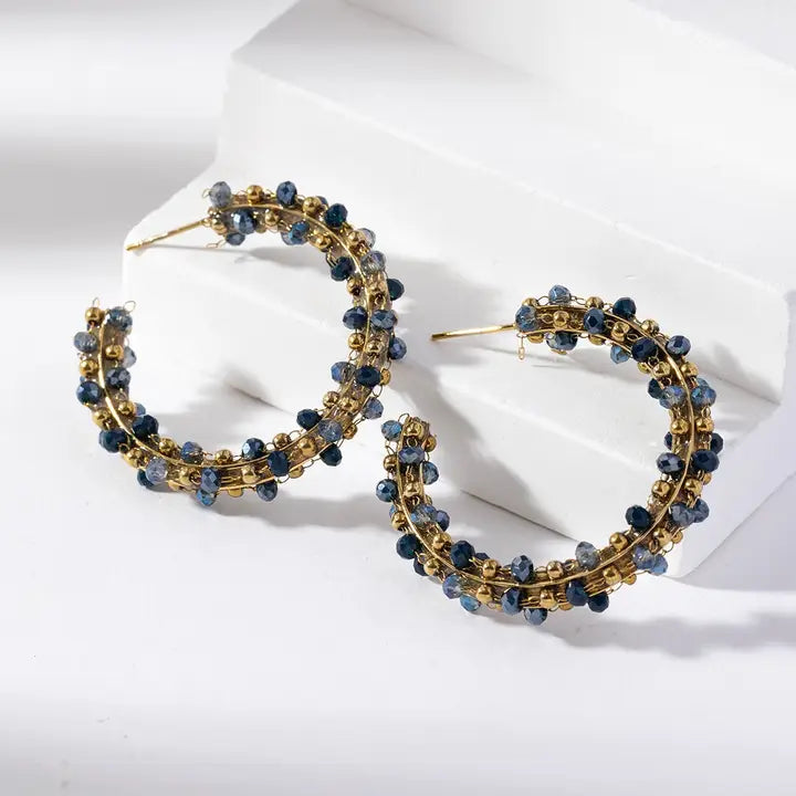 Boucles d’oreilles créoles Maria - différentes couleurs disponibles