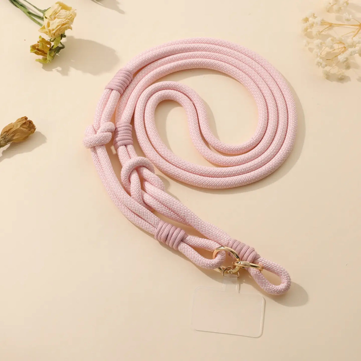 Sangle de téléphone en corde - Simple, élégante & pratique - rose