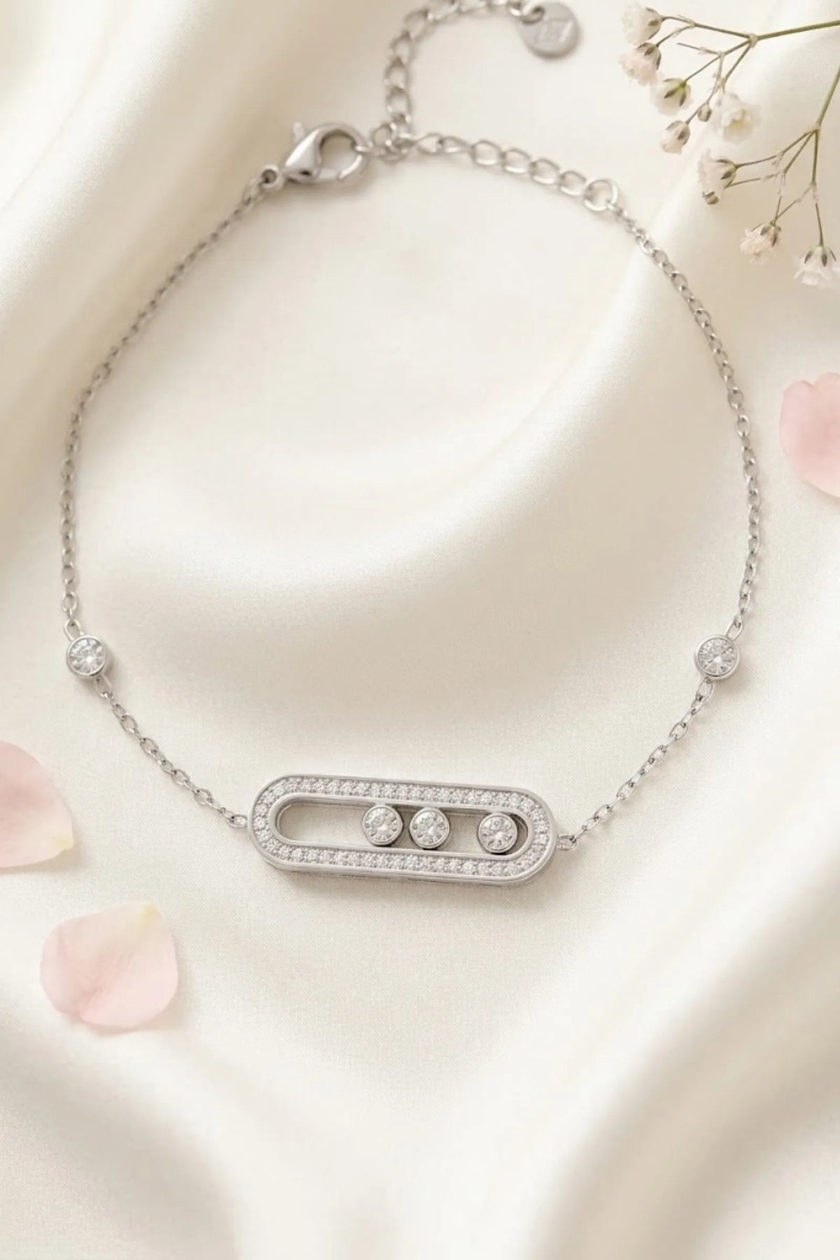 Bracelet « Trio brillant » - argenté