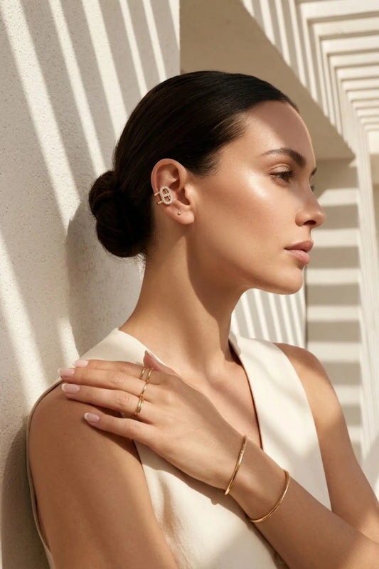 Ear cuff « Éclat de maille »