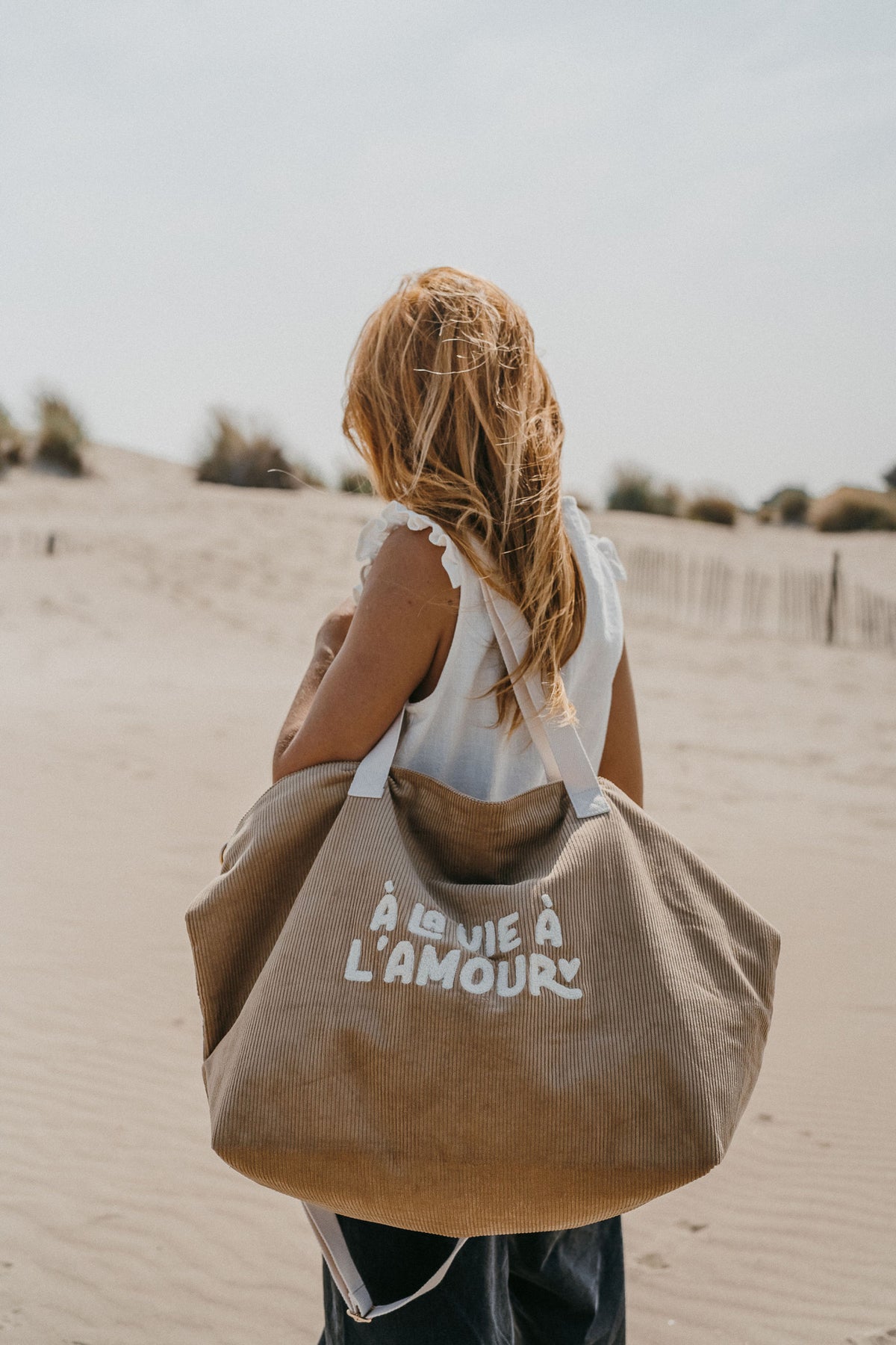 Sac velours « À la vie, à l’amour »