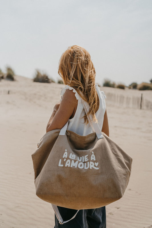 Sac velours « À la vie, à l’amour »