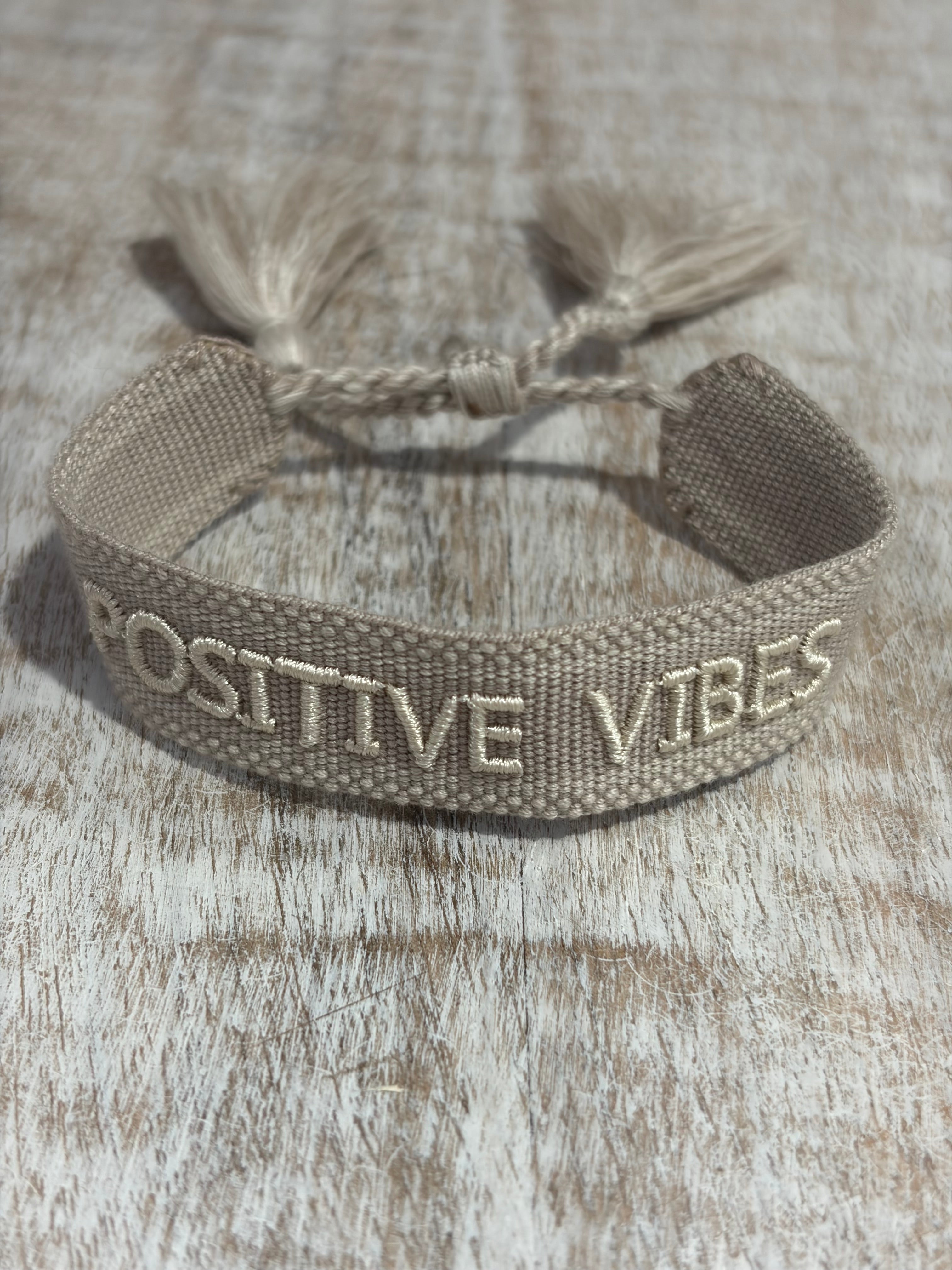 Bracelet « POSITIVE VIBES » (réglable)