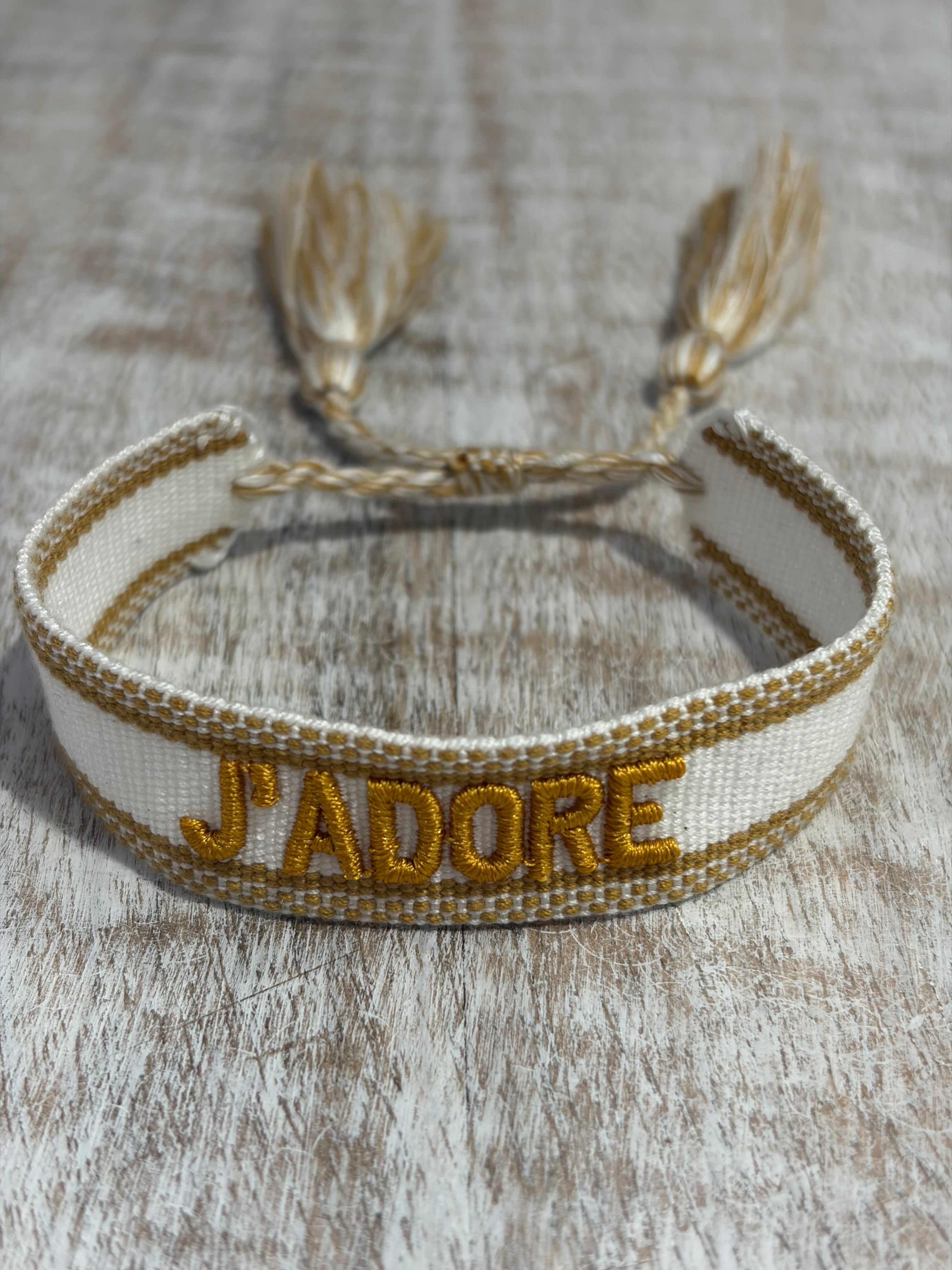 Bracelet « J’ADORE » (or - réglable)
