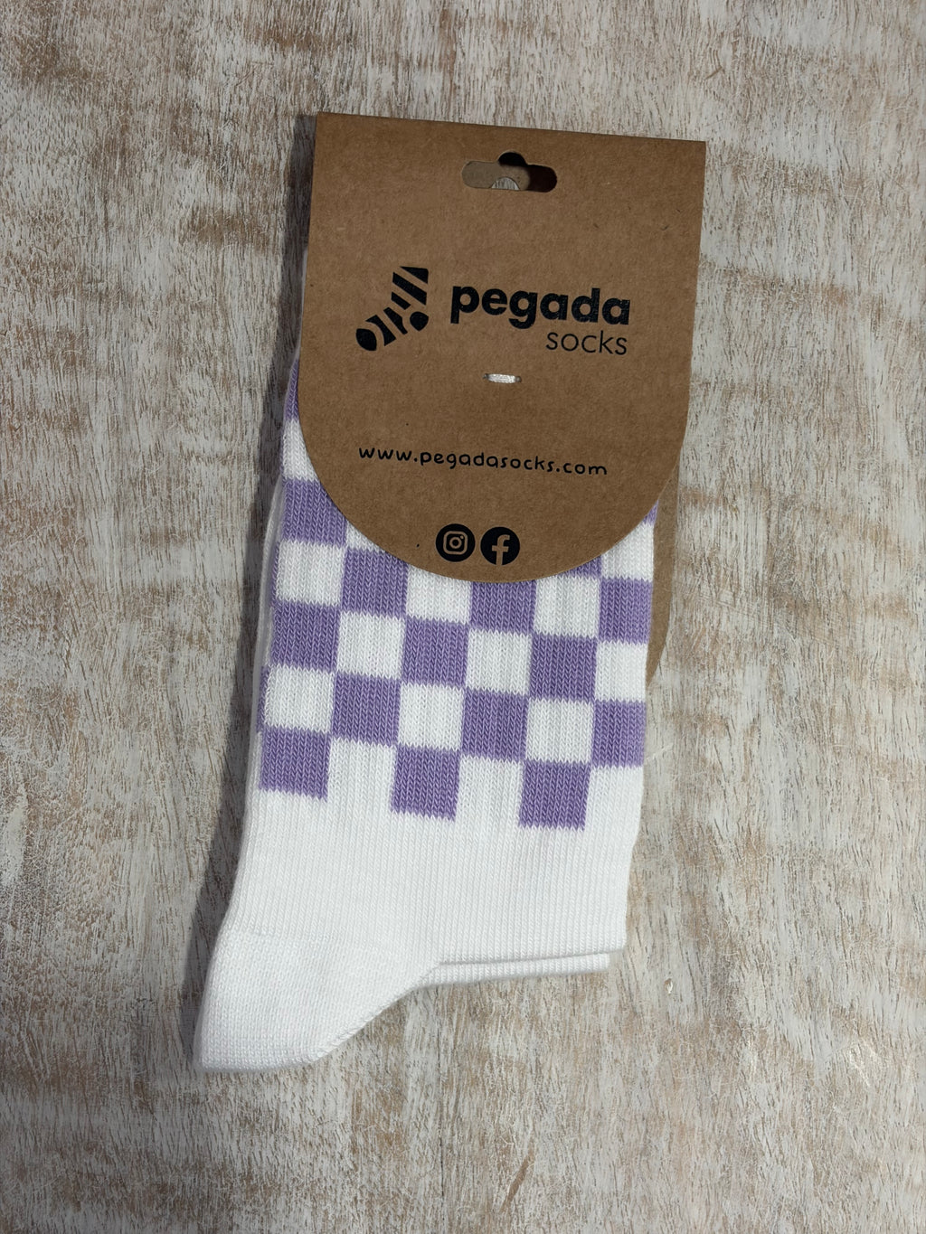 Chaussette « Damier » (lila) Kids