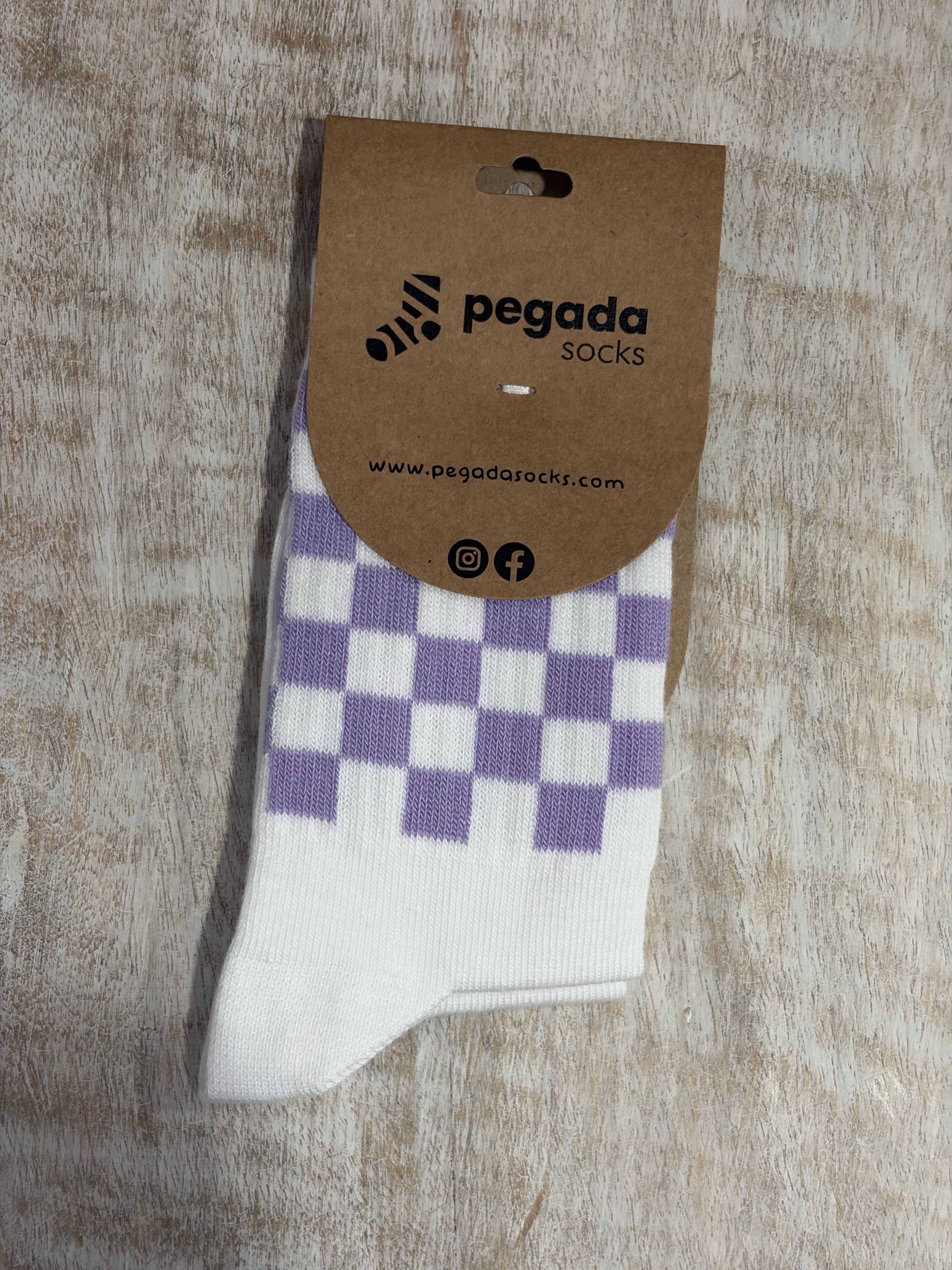 Chaussette « Damier » (lila) Kids
