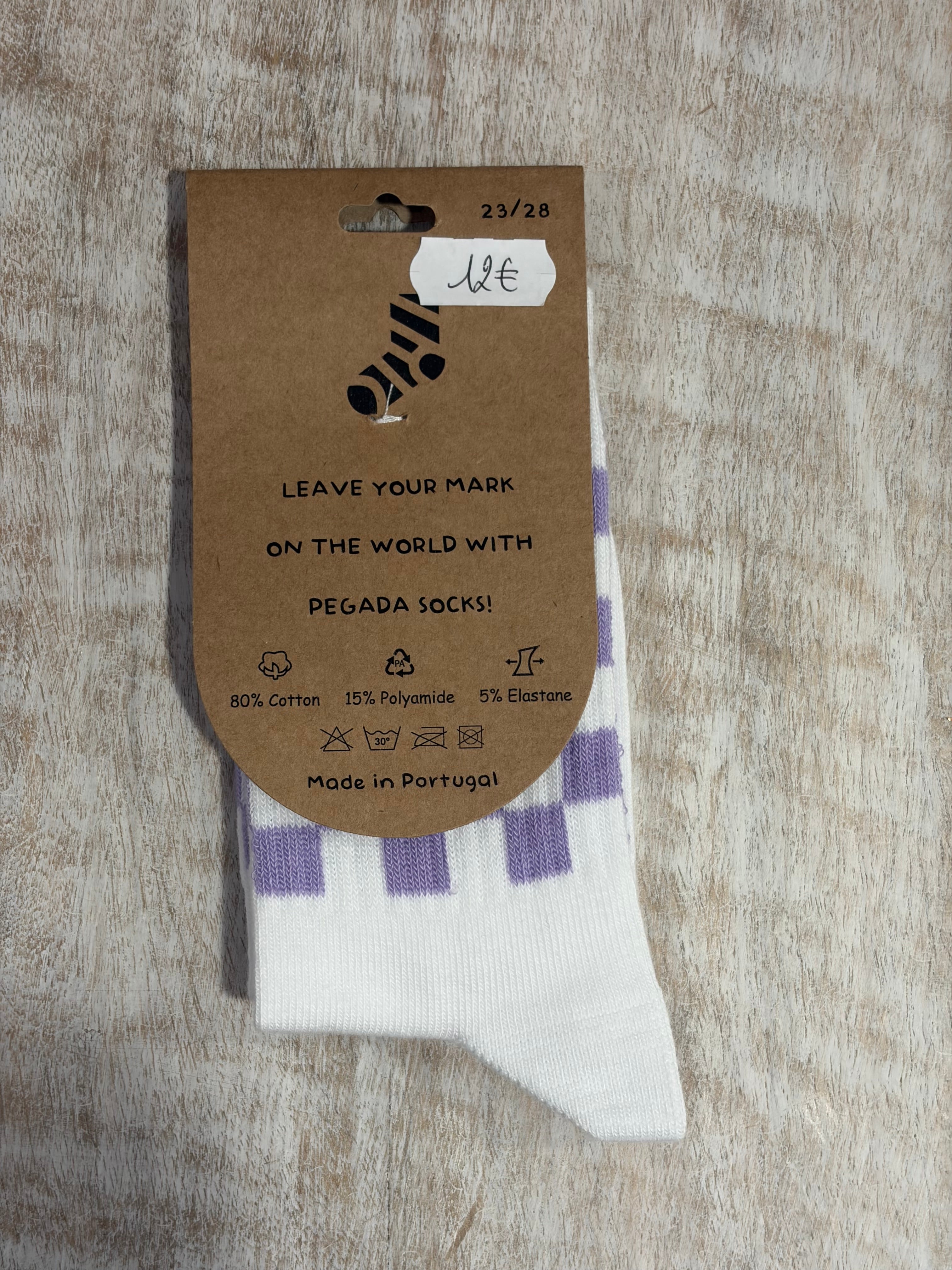 Chaussette « Damier » (lila) Kids