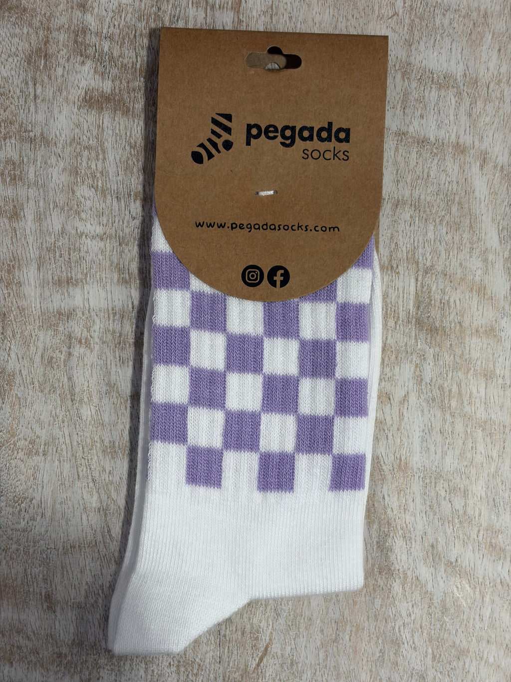 Chaussette « Damier » (lila) Kids