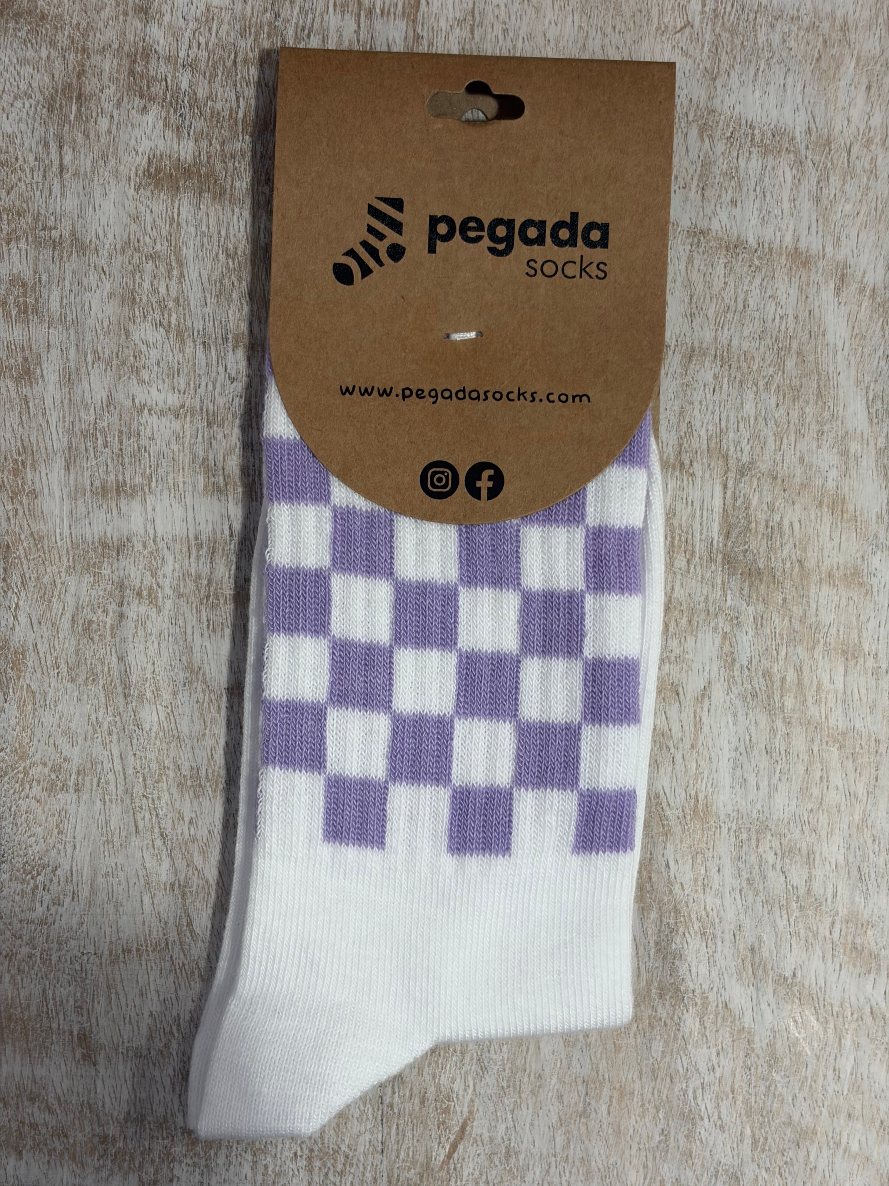 Chaussette « Damier » (lila) Kids