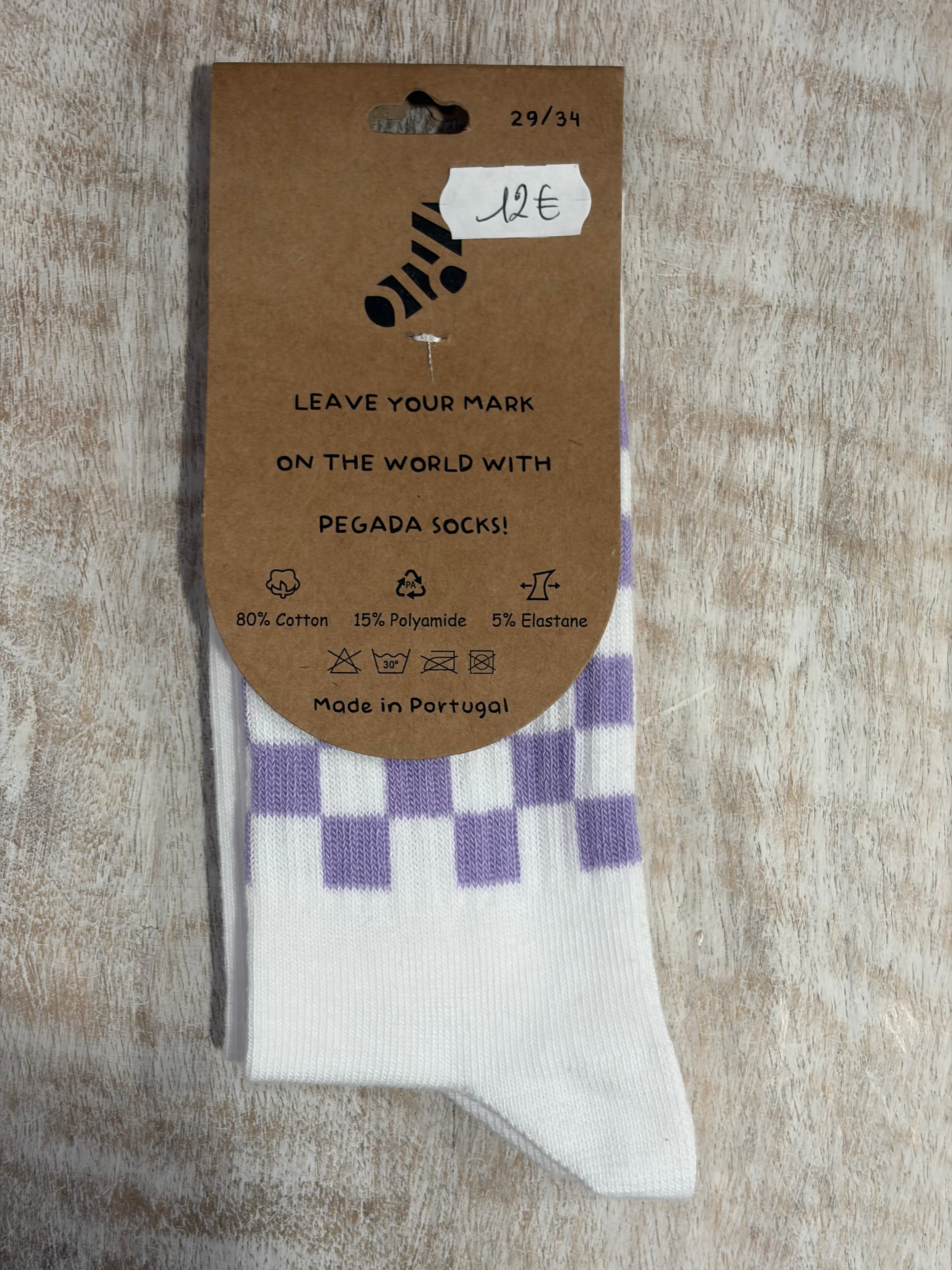 Chaussette « Damier » (lila) Kids