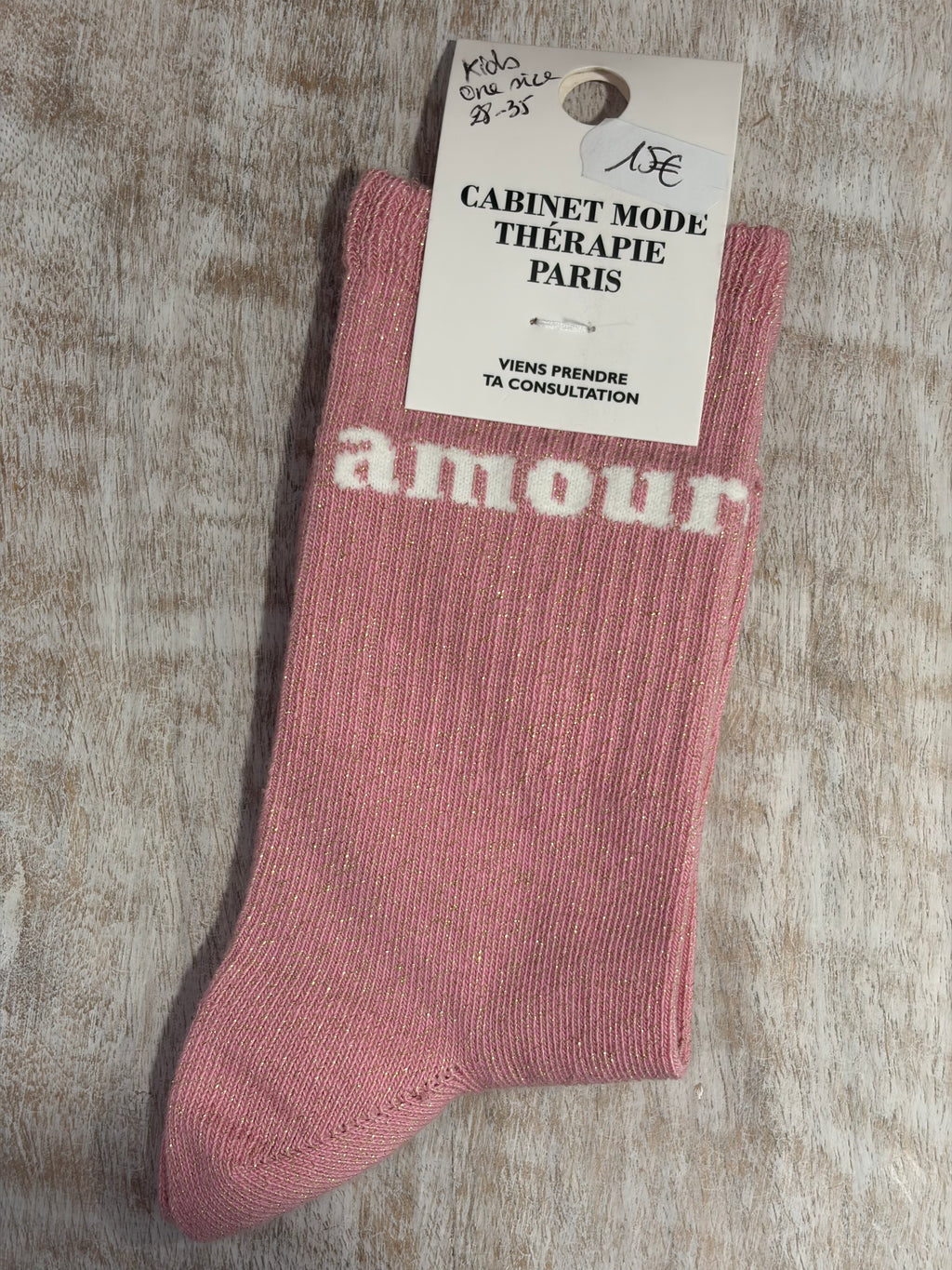 Chaussettes « Amour » (pailleté) Kids