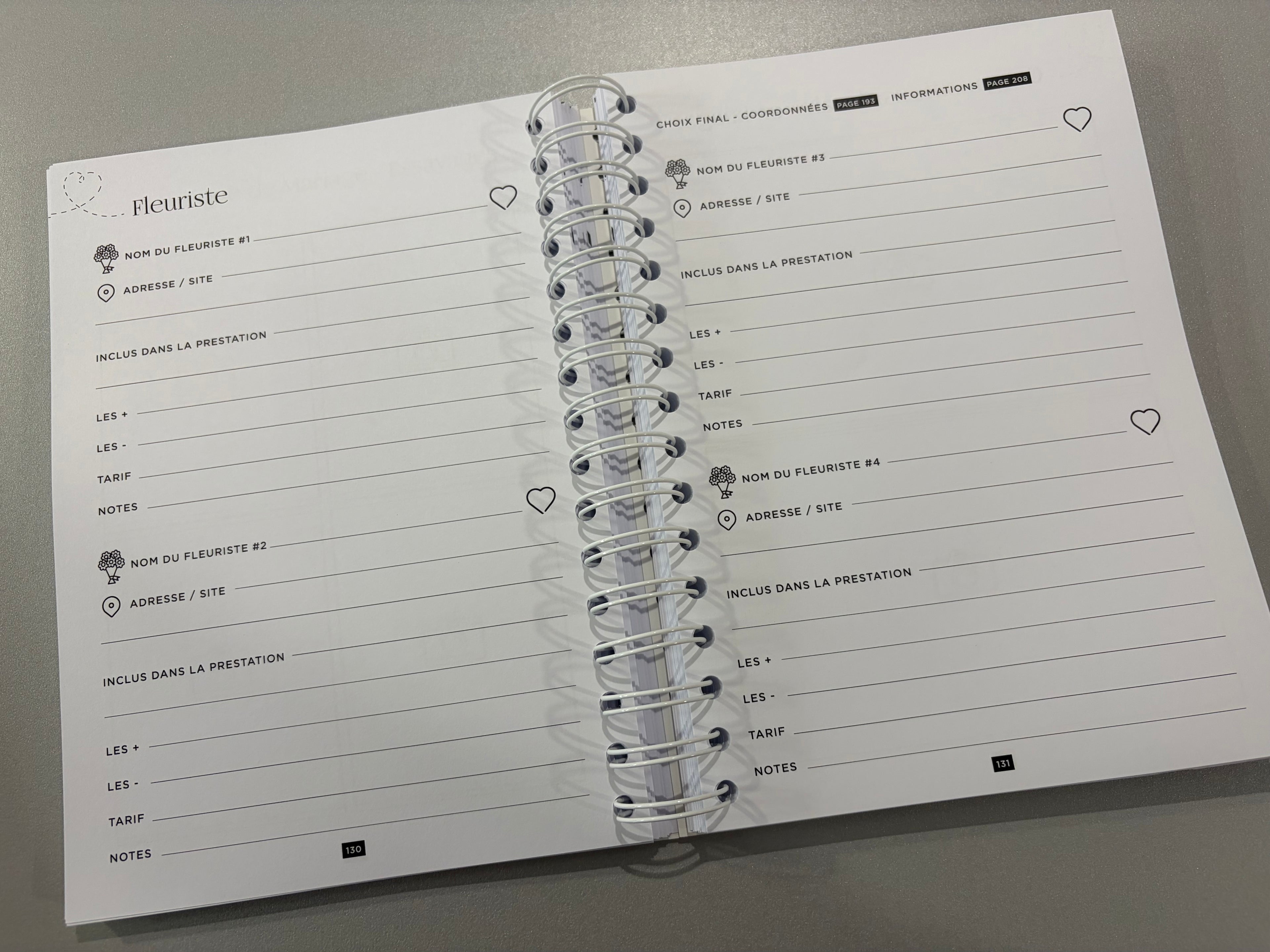 Wedding planner book « My love story » - 2 variantes disponibles