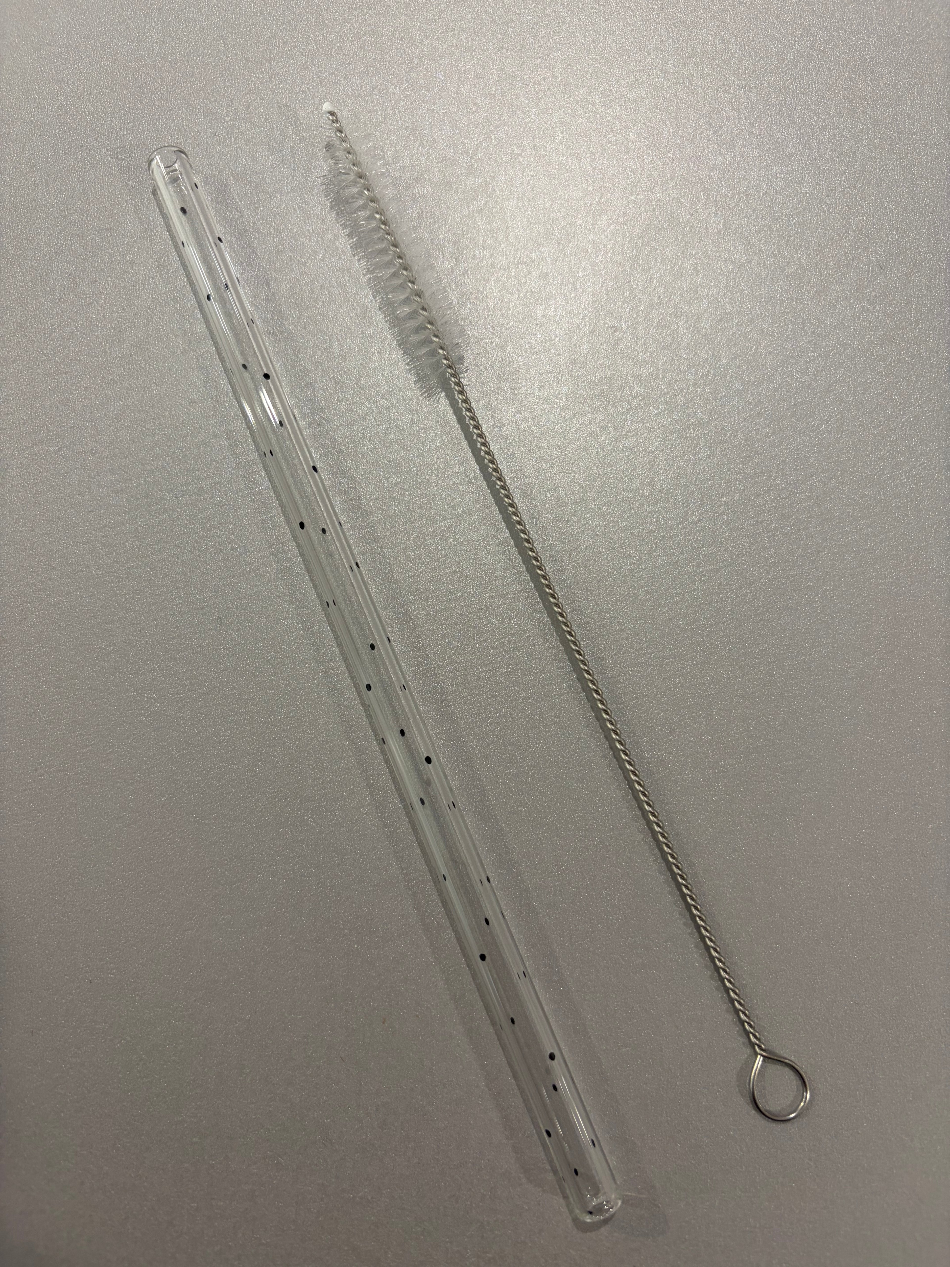 Ensemble de 4 pailles en verre et son goupillon laveur