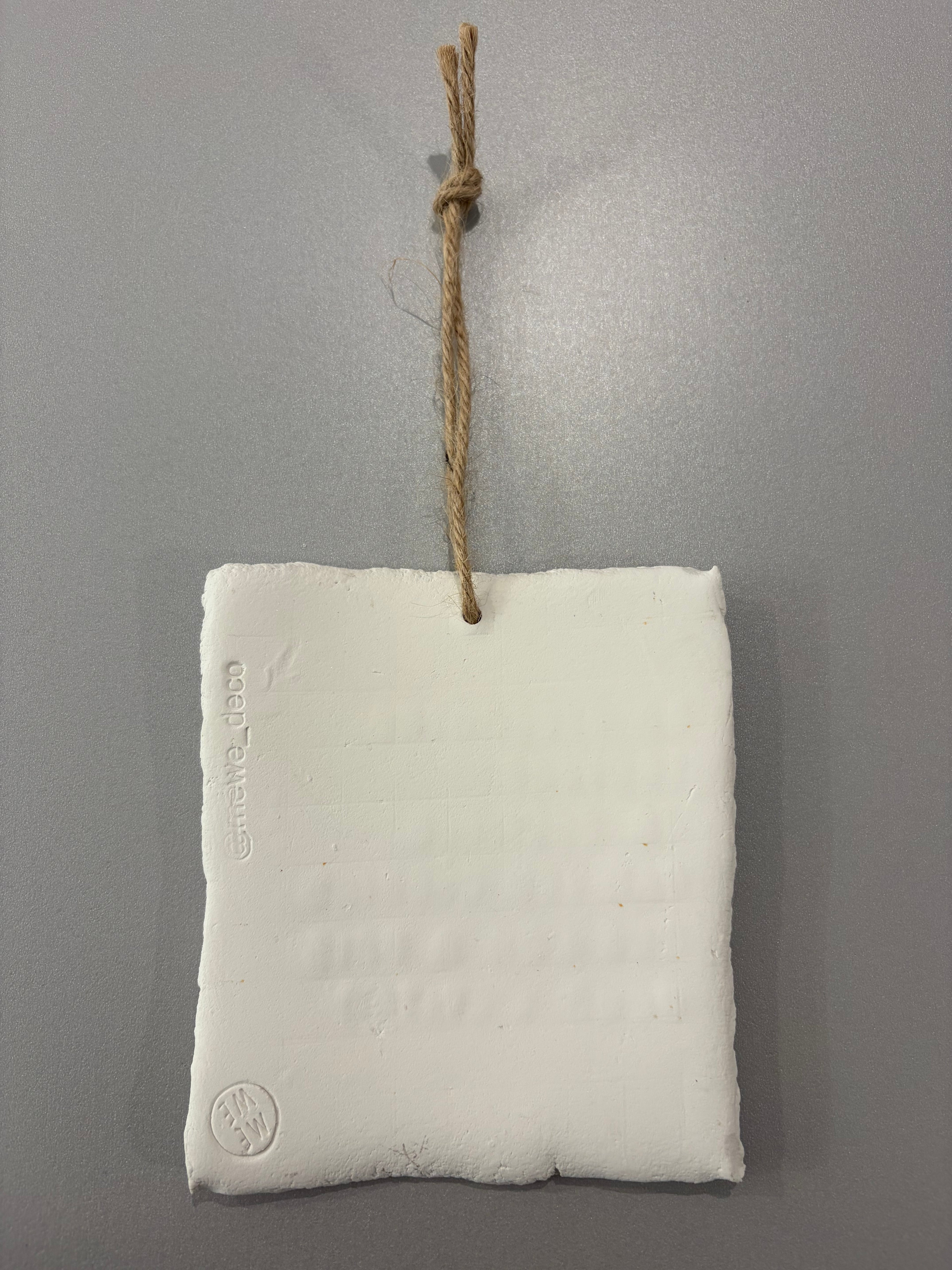 Plaque à message en argile L - à suspendre ou à poser - plusieurs phrases disponibles