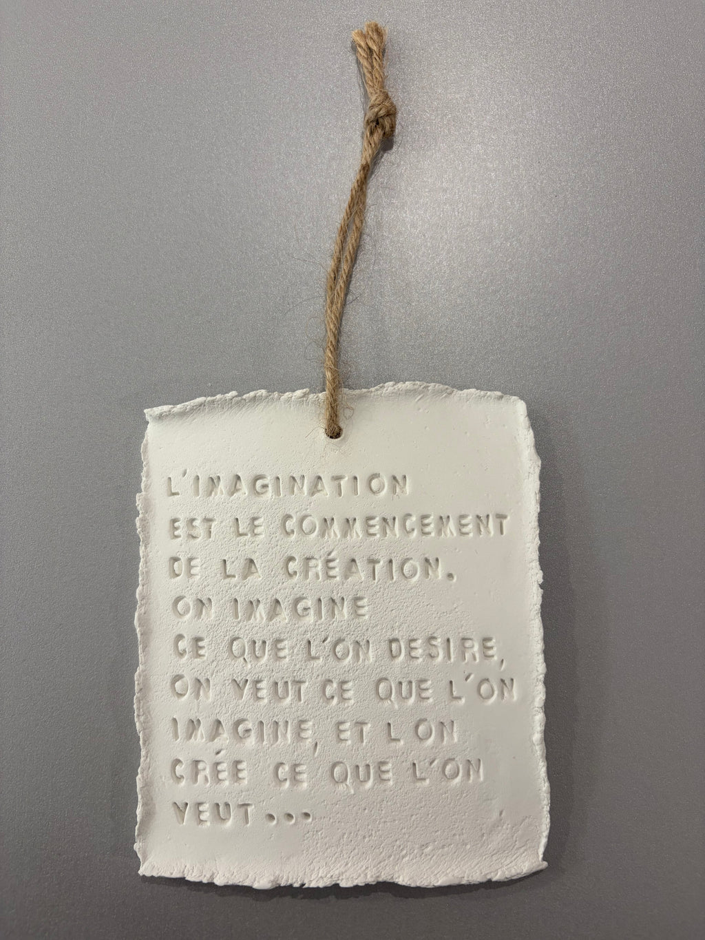Plaque à message en argile XL - à suspendre ou à poser