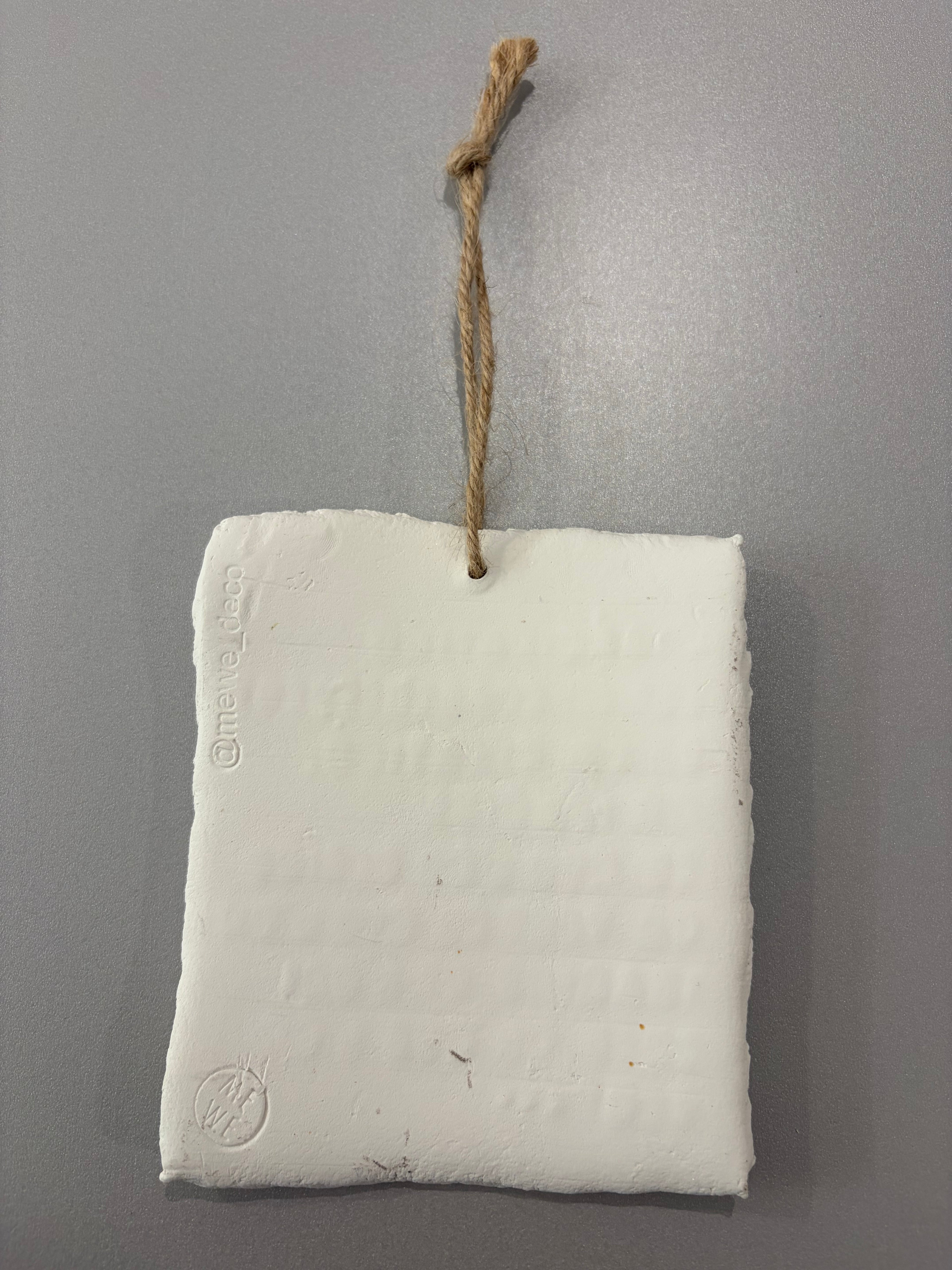 Plaque à message en argile XL - à suspendre ou à poser