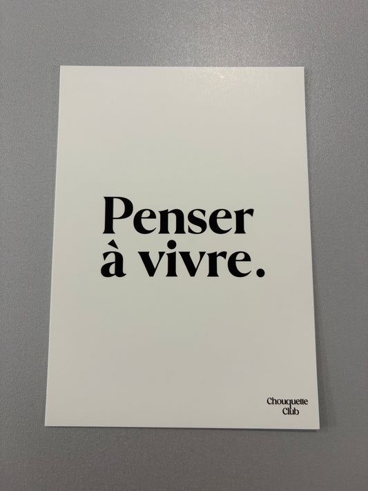 Carte de vœux « Penser à vivre. »