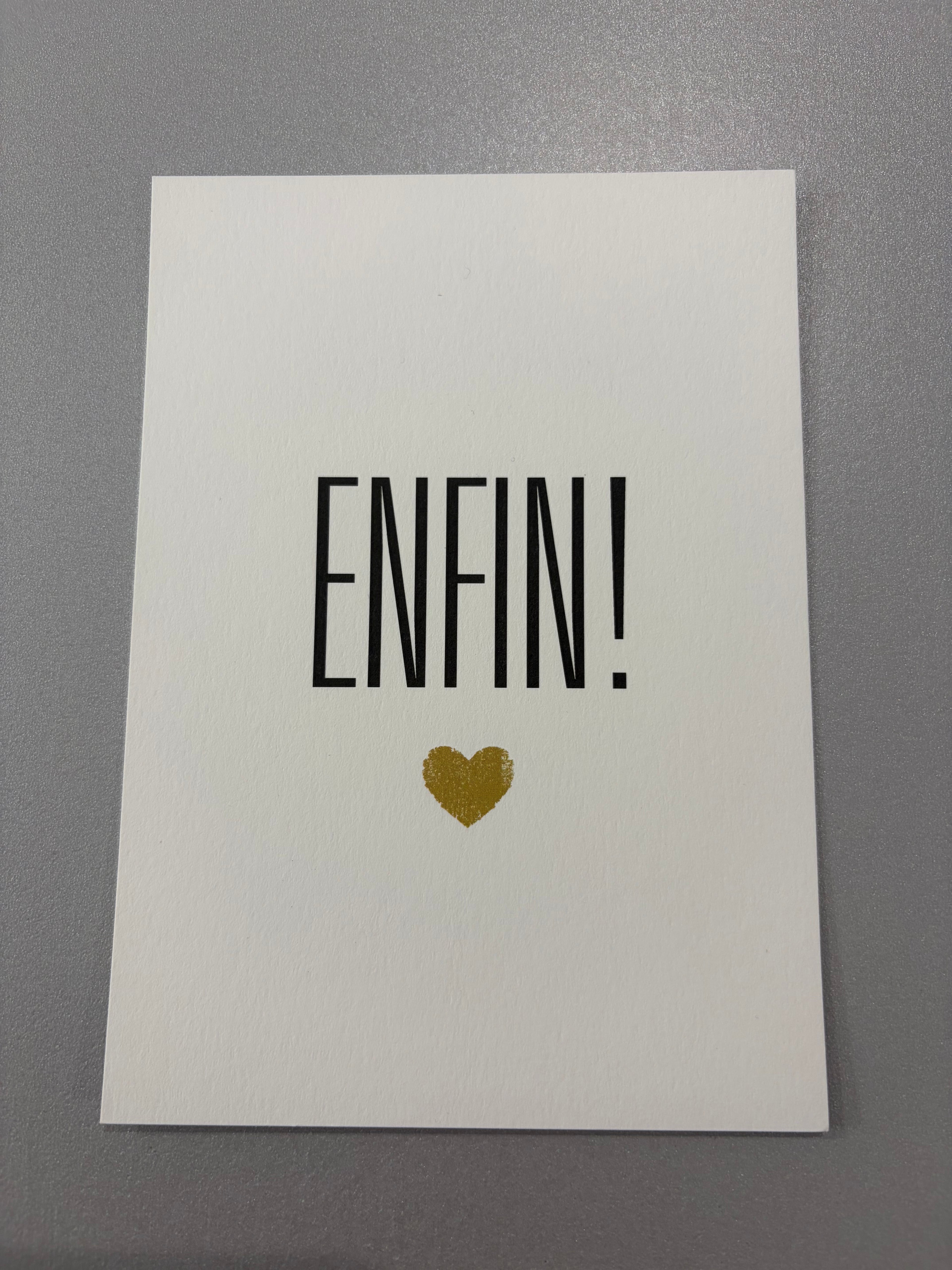 Carte de vœux « Enfin ! »