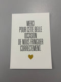 Carte de vœux « Merci pour cette belle occasion »