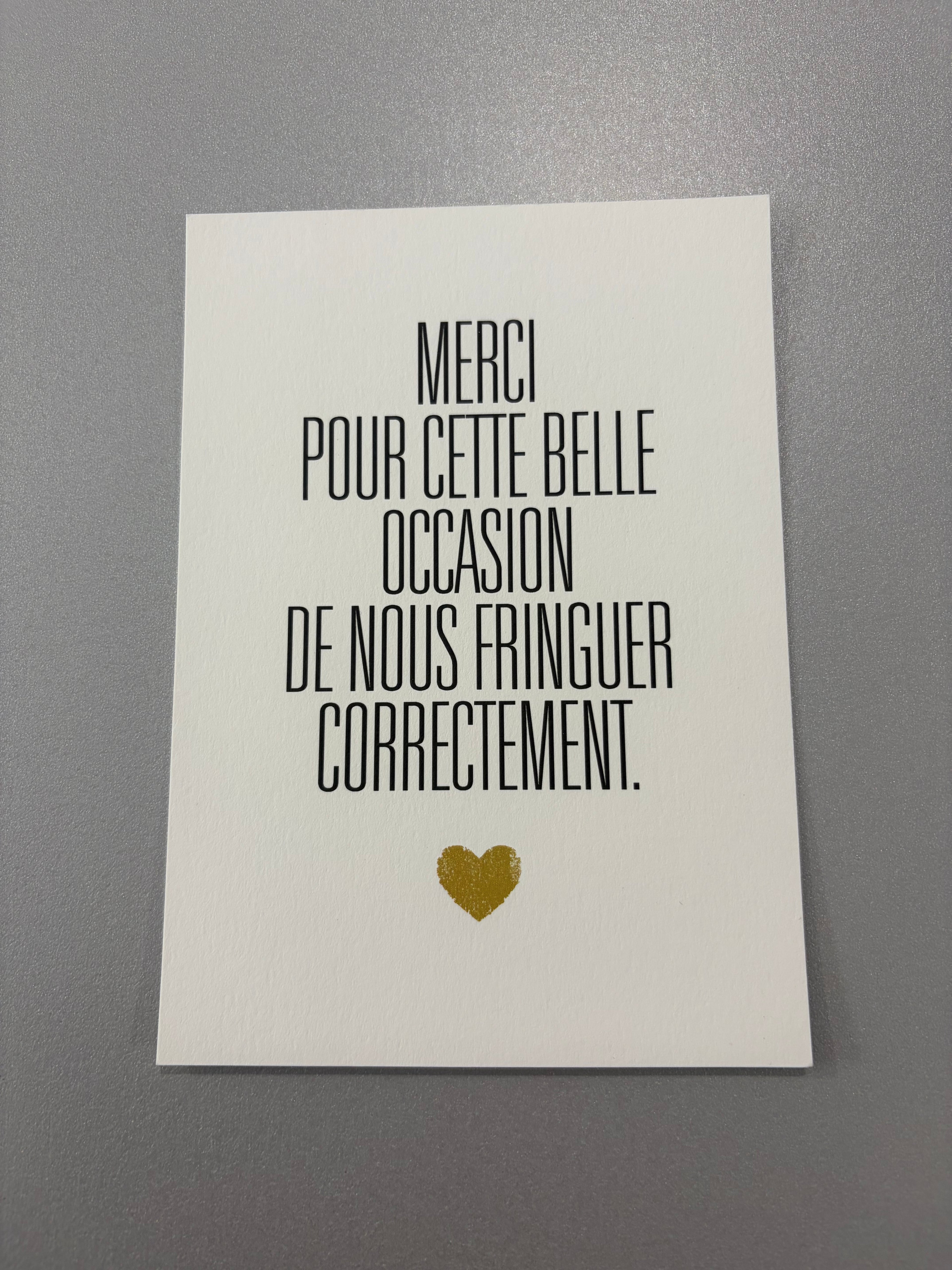 Carte de vœux « Merci pour cette belle occasion »