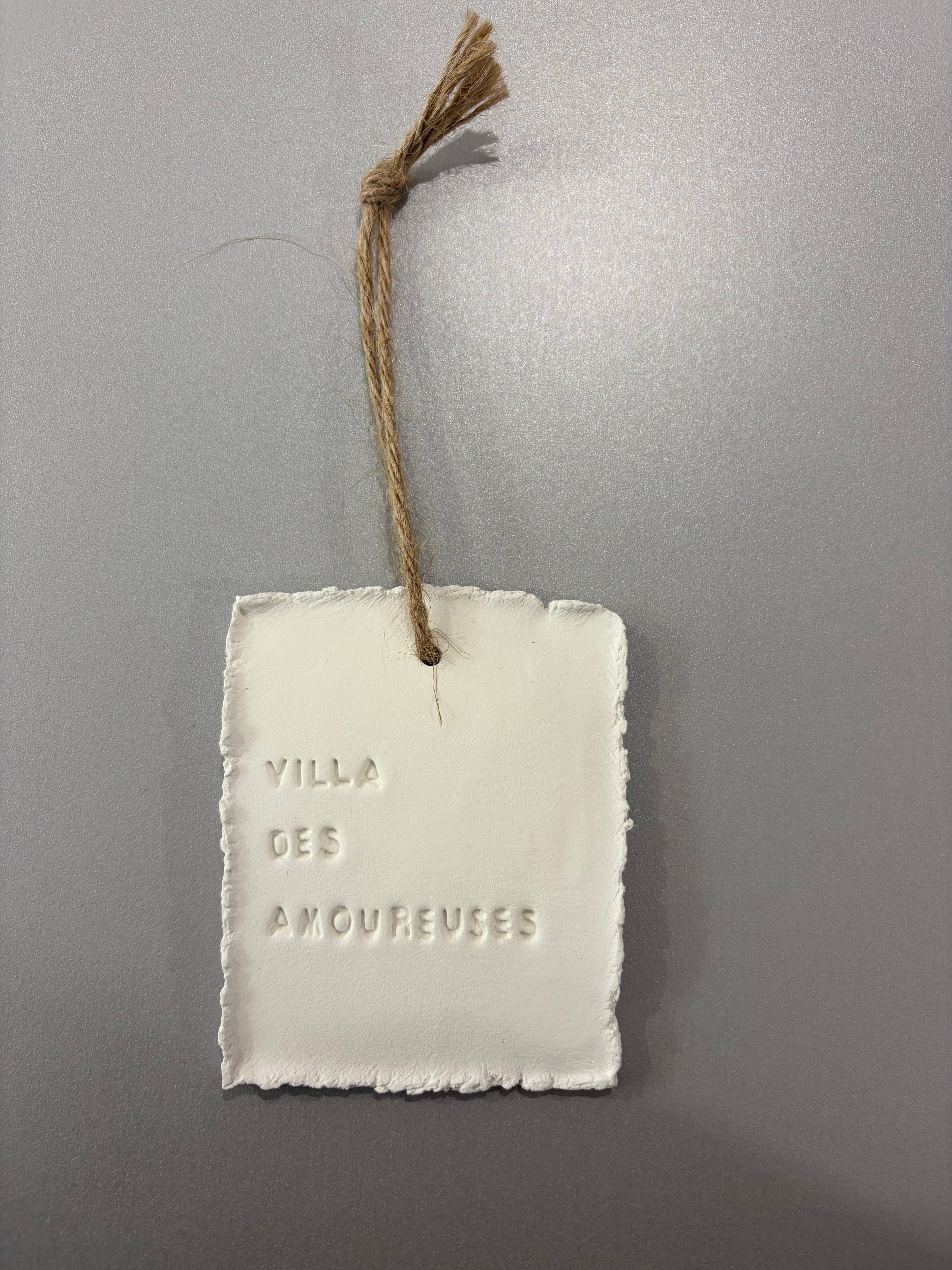 Plaque à message en argile S - à suspendre ou à poser - plusieurs phrases disponibles