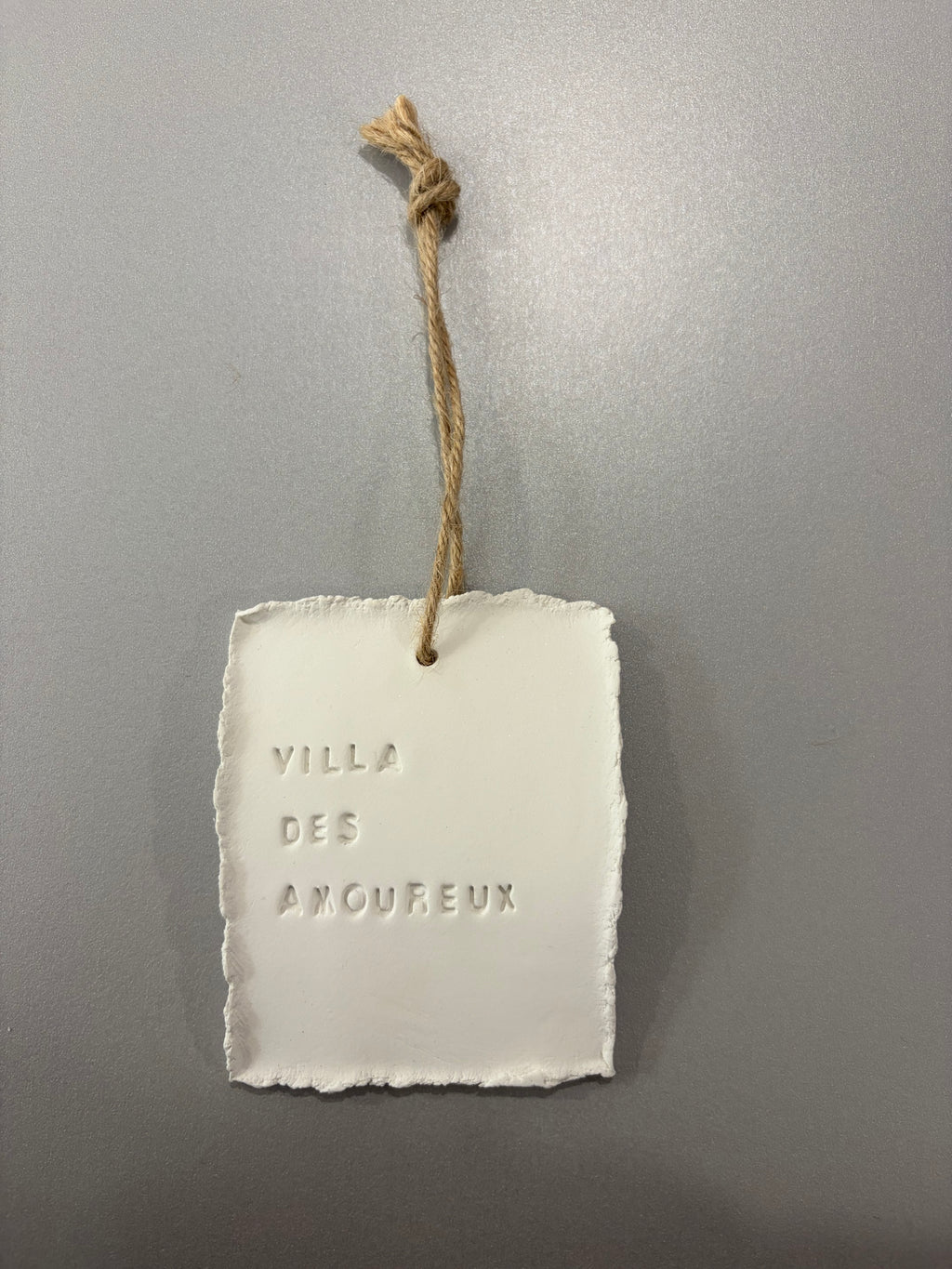 Plaque à message en argile S - à suspendre ou à poser - plusieurs phrases disponibles