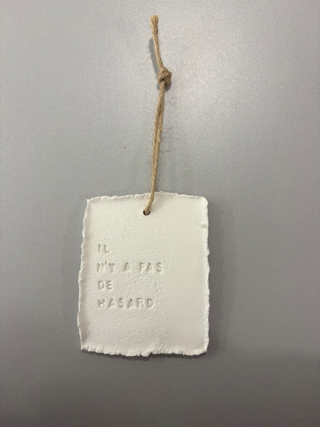 Plaque à message en argile S - à suspendre ou à poser - plusieurs phrases disponibles