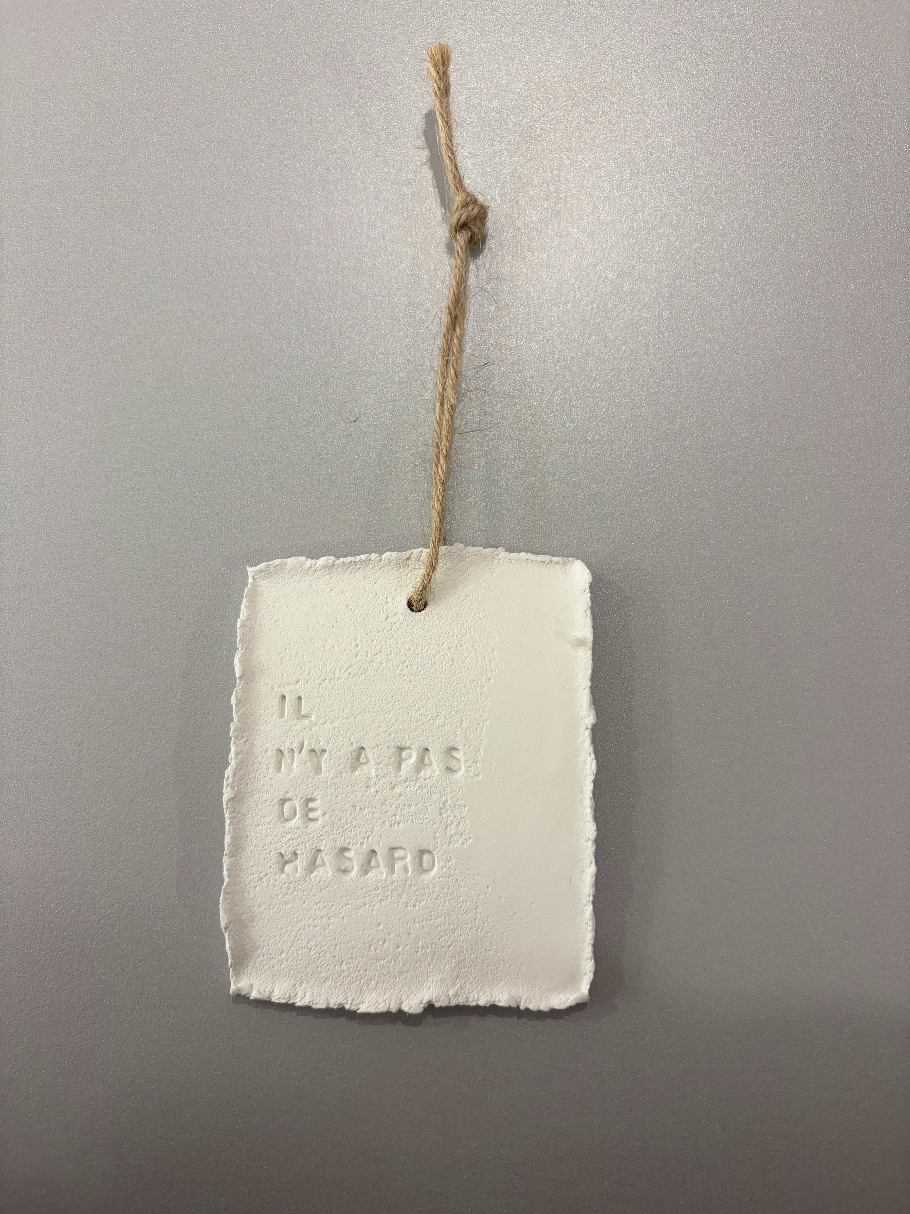 Plaque à message en argile S - à suspendre ou à poser - plusieurs phrases disponibles