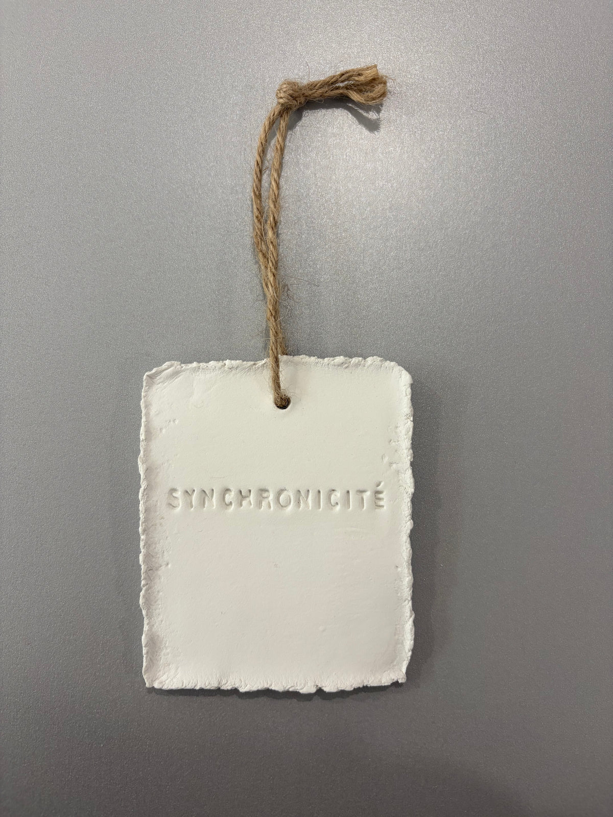 Plaque décorative « Synchronicité » - à suspendre ou à poser - argile - Taille S