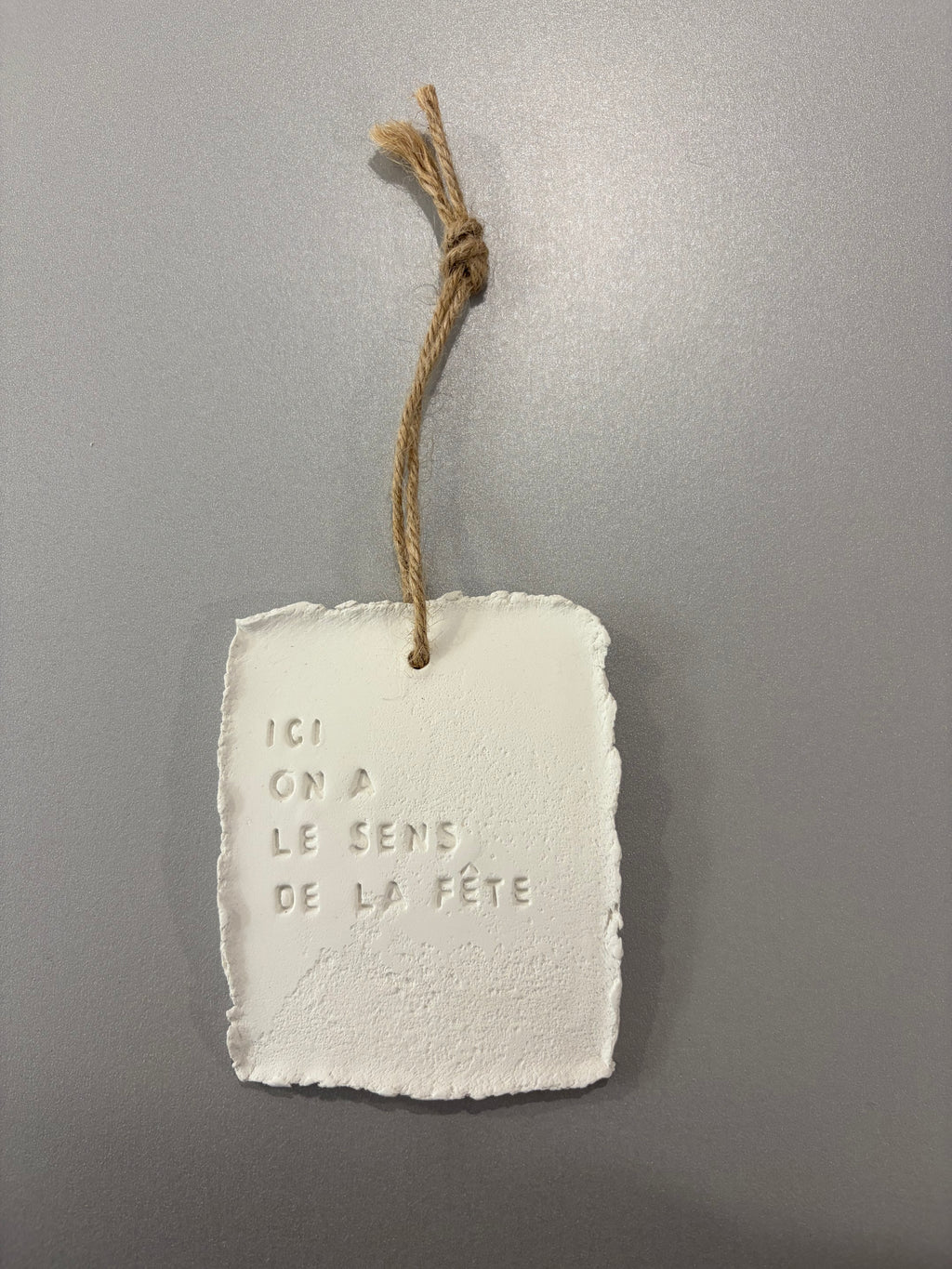 Plaque à message en argile S - à suspendre ou à poser - plusieurs phrases disponibles