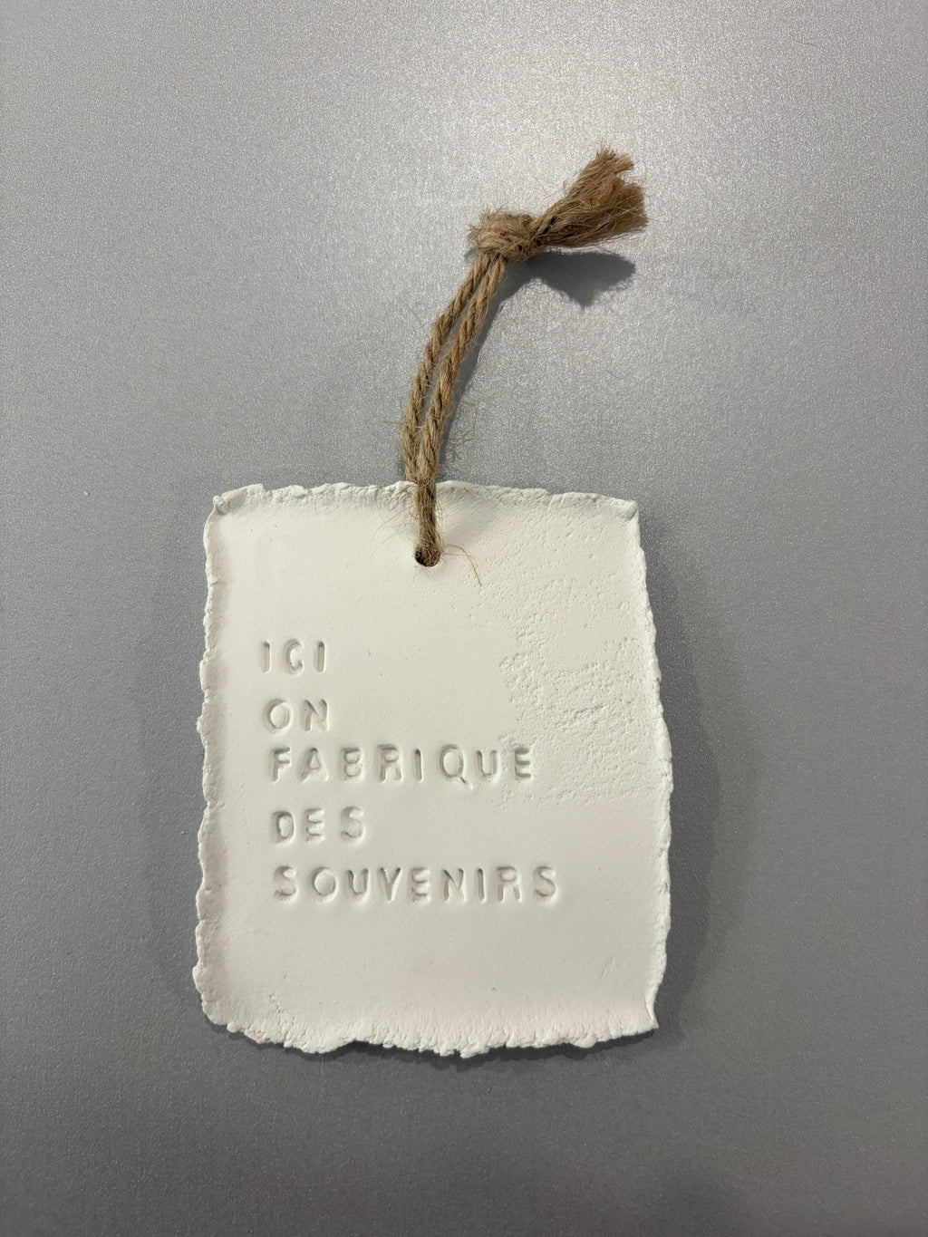 Plaque à message en argile S - à suspendre ou à poser - plusieurs phrases disponibles