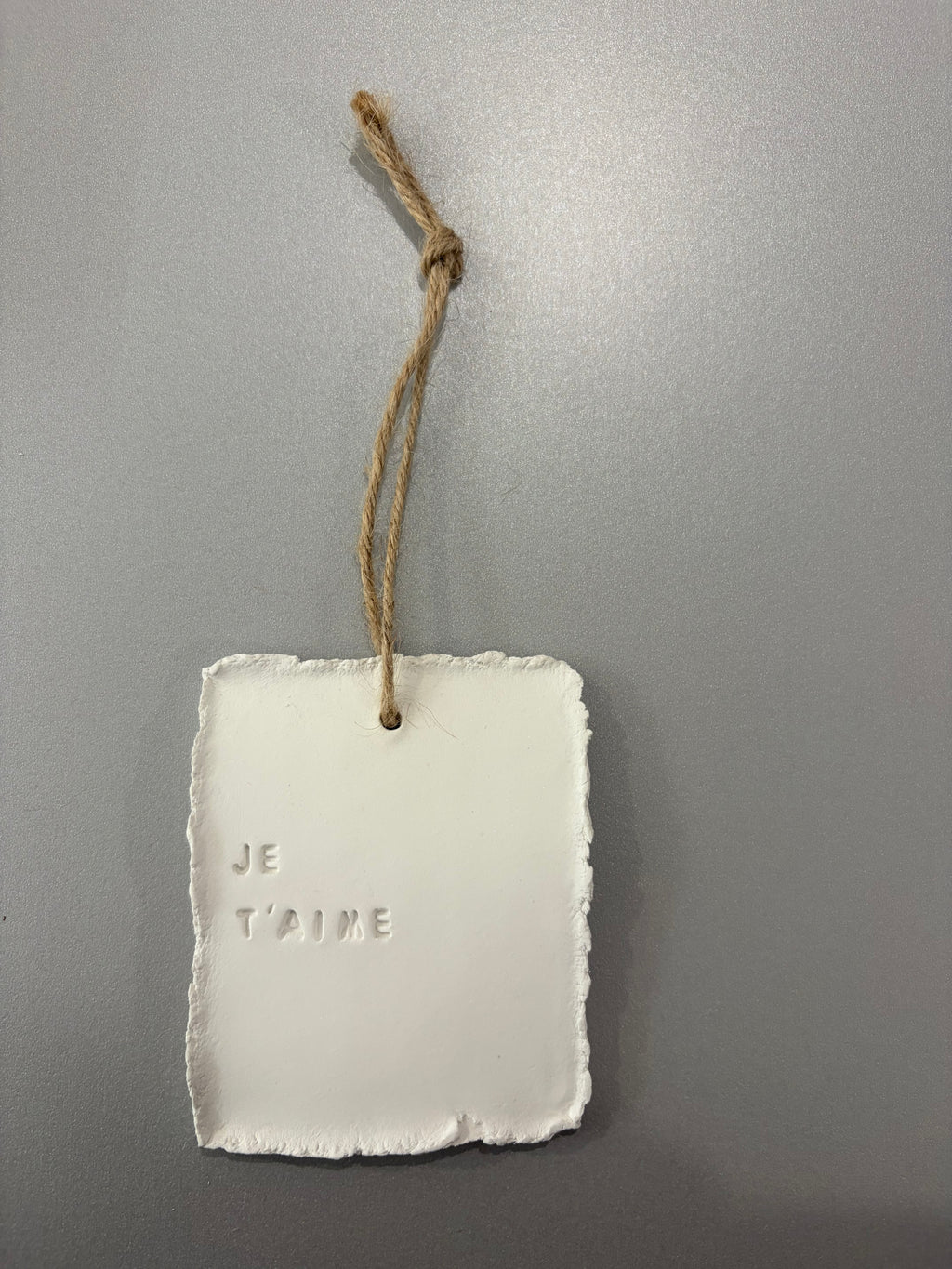 Plaque à message en argile S - à suspendre ou à poser - plusieurs phrases disponibles