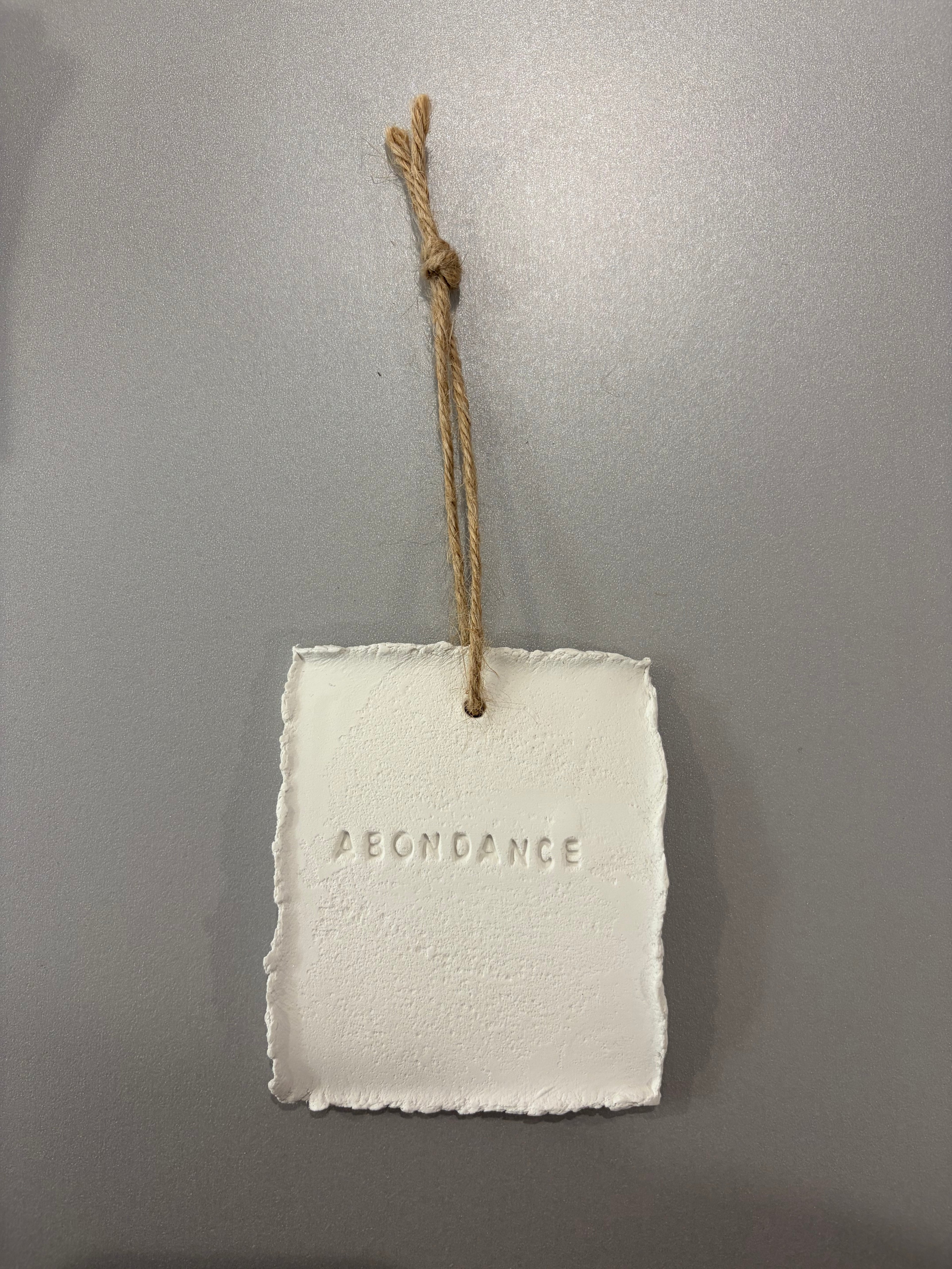 Plaque à message en argile S - à suspendre ou à poser - plusieurs phrases disponibles