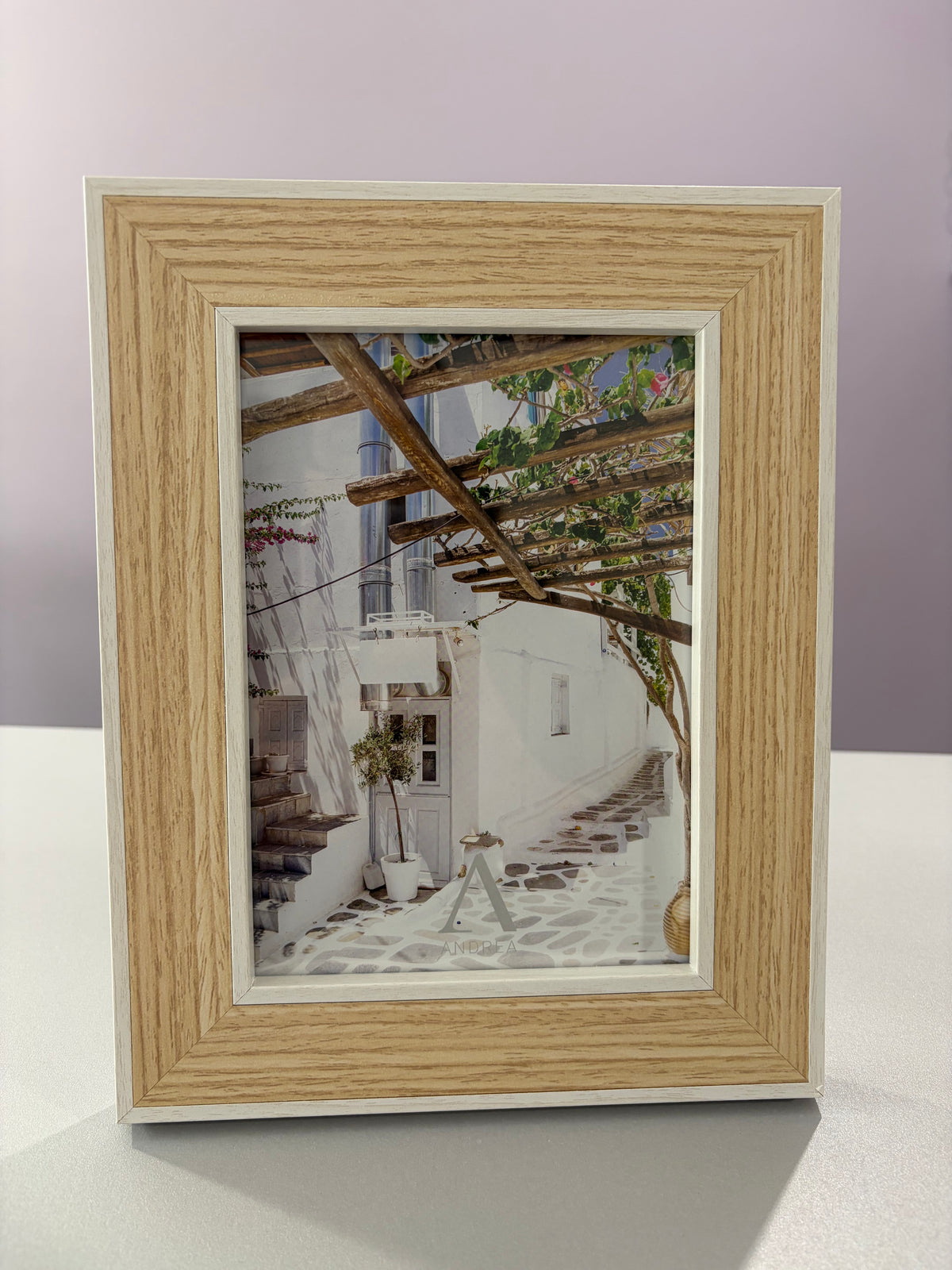 Cadre - Blanc et bois -13x18cm