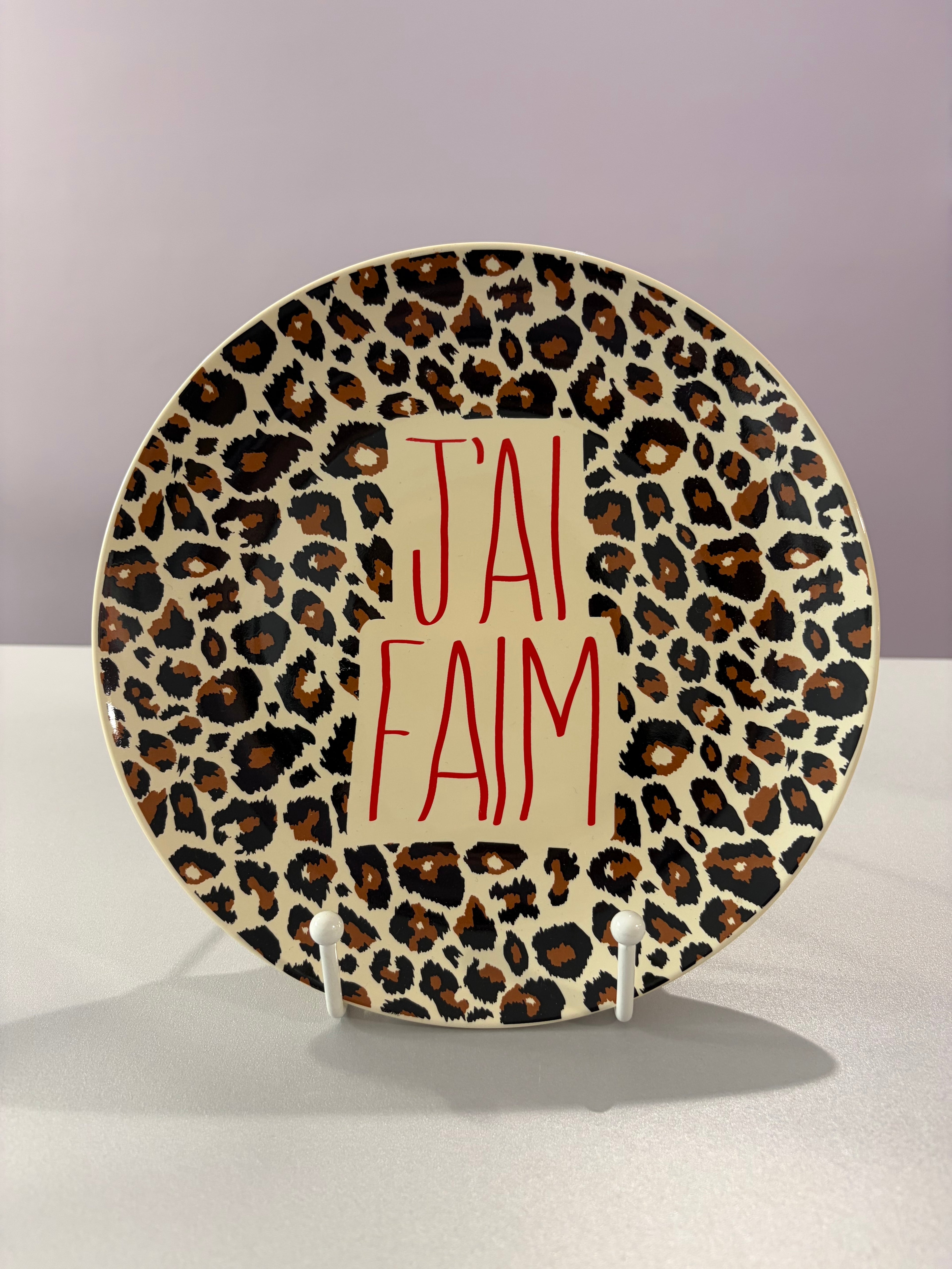 Assiette « J’ai faim » (léopard)