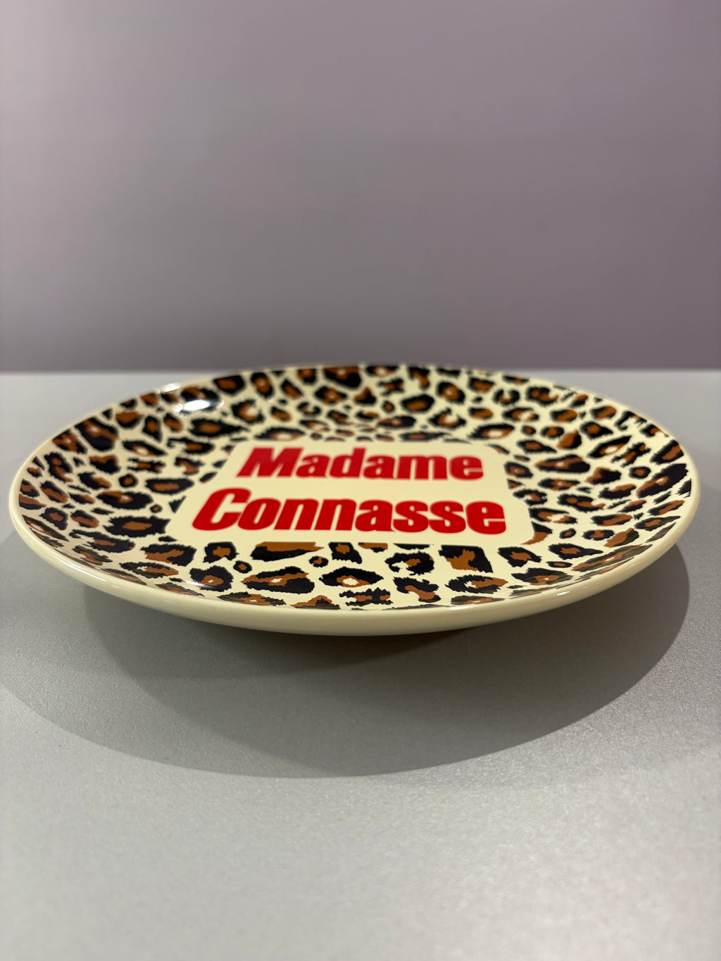 Assiette « Madame connasse » (léopard)